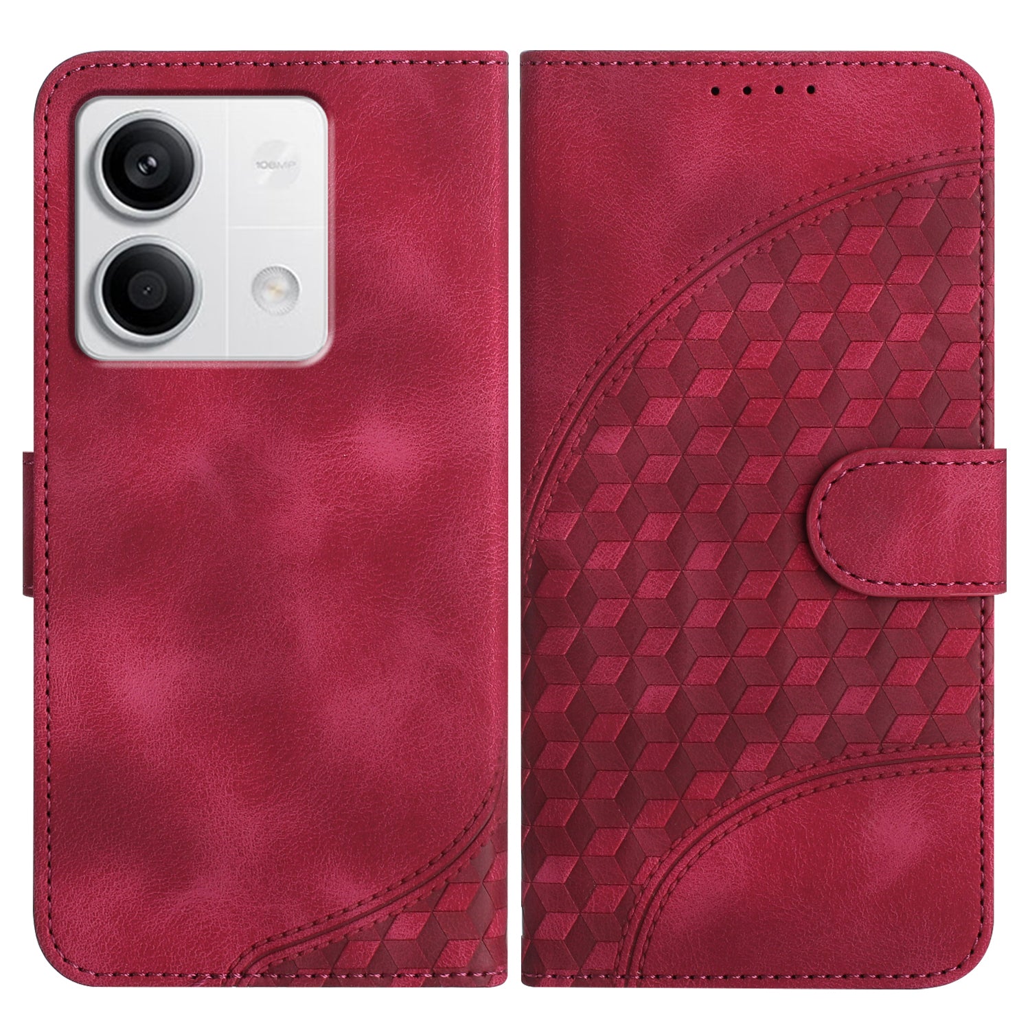 YX0060 For Xiaomi Redmi Note 13 4G Leather Case Elephant Head Pattern Phone Protector