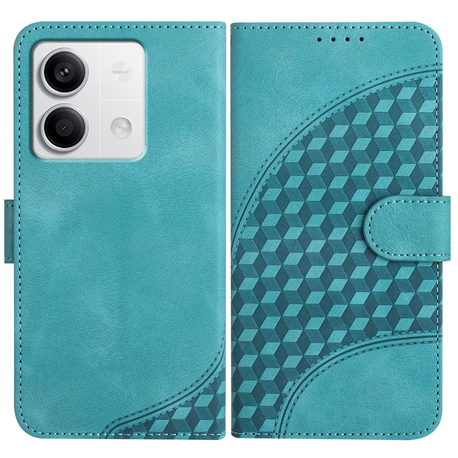 YX0060 For Xiaomi Redmi Note 13 4G Leather Case Elephant Head Pattern Phone Protector