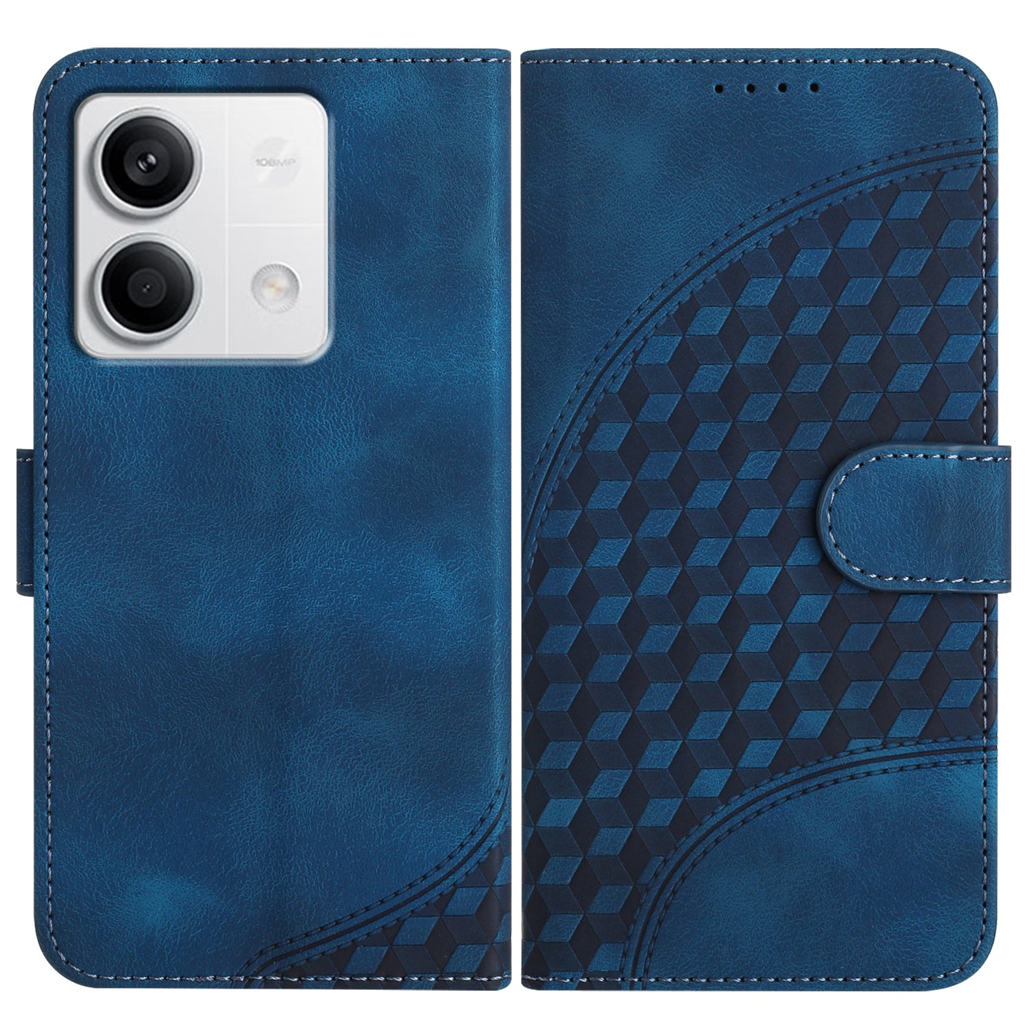 YX0060 For Xiaomi Redmi Note 13 4G Leather Case Elephant Head Pattern Phone Protector