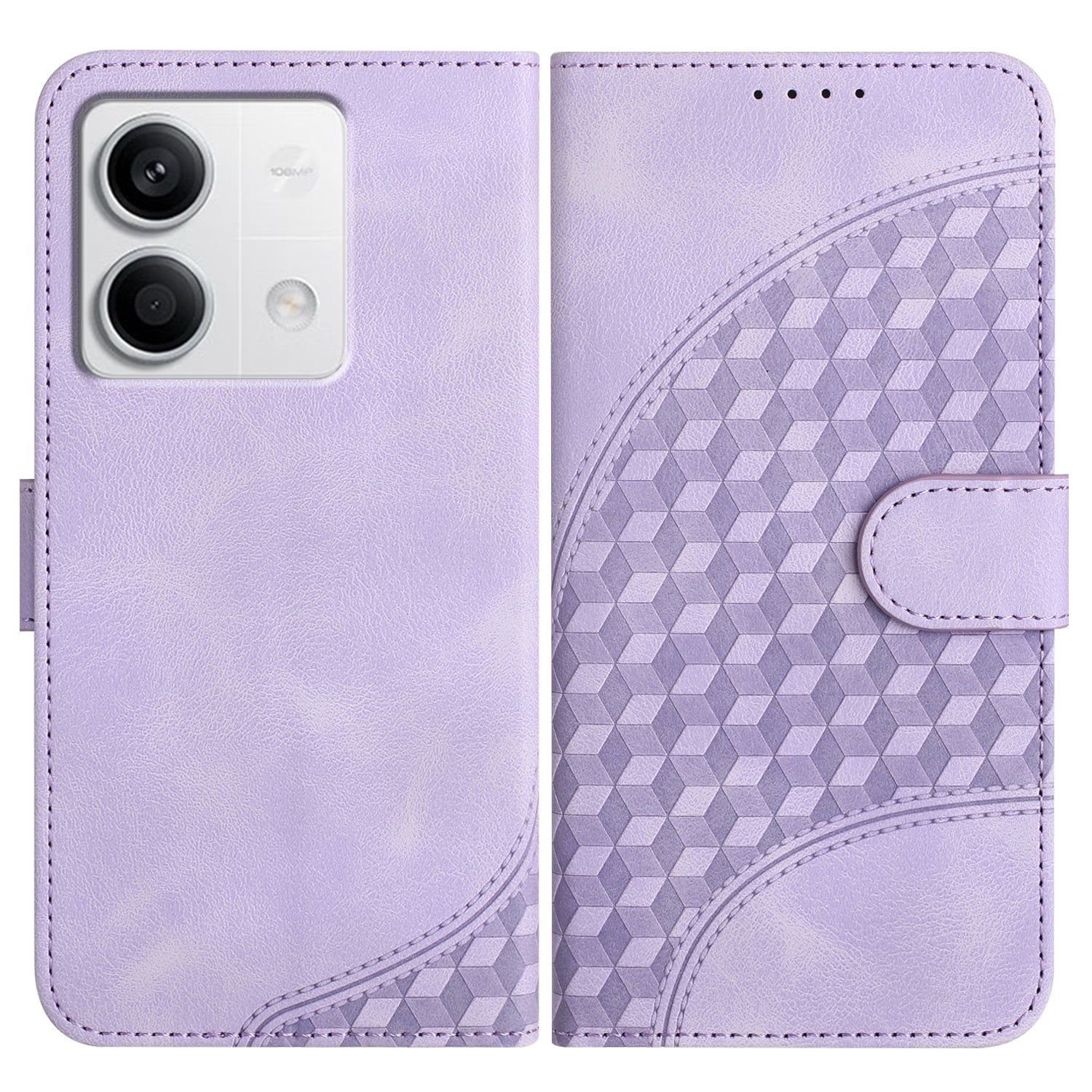 YX0060 For Xiaomi Redmi Note 13 4G Leather Case Elephant Head Pattern Phone Protector