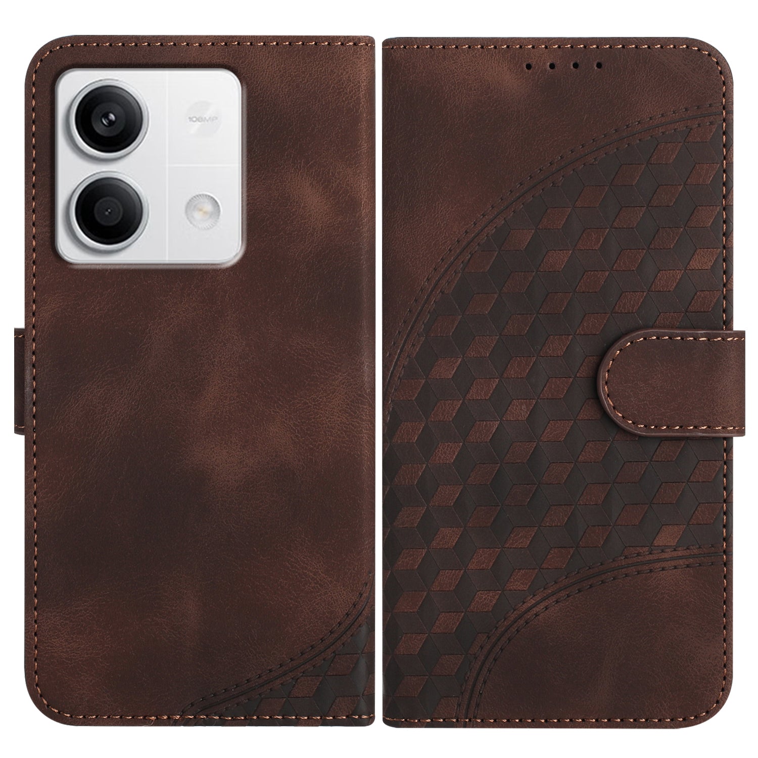 YX0060 For Xiaomi Redmi Note 13 4G Leather Case Elephant Head Pattern Phone Protector