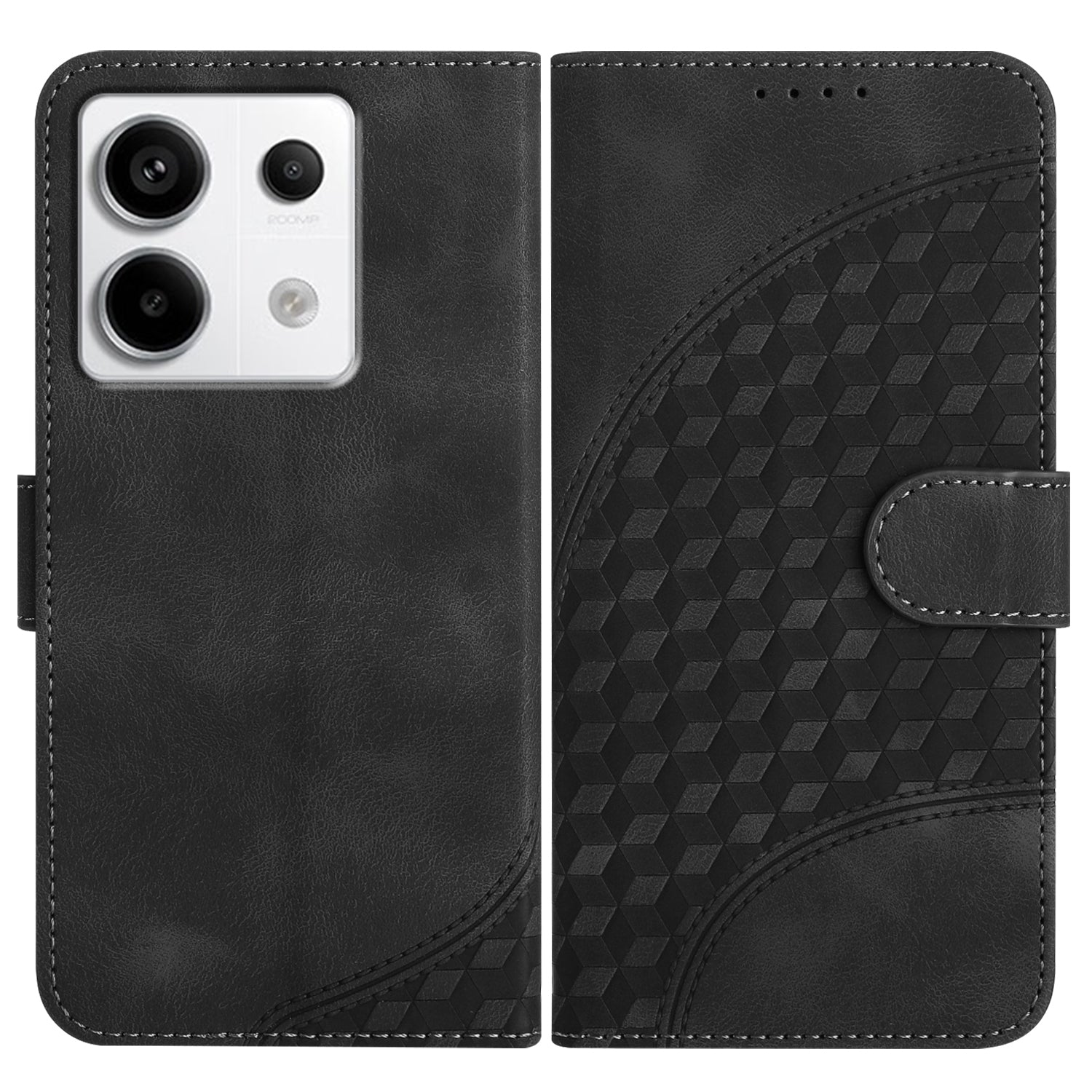 YX0060 For Xiaomi Redmi Note 13 Pro 4G / Poco M6 Pro 4G Shockproof Case Leather Elephant Head Pattern Phone Cover