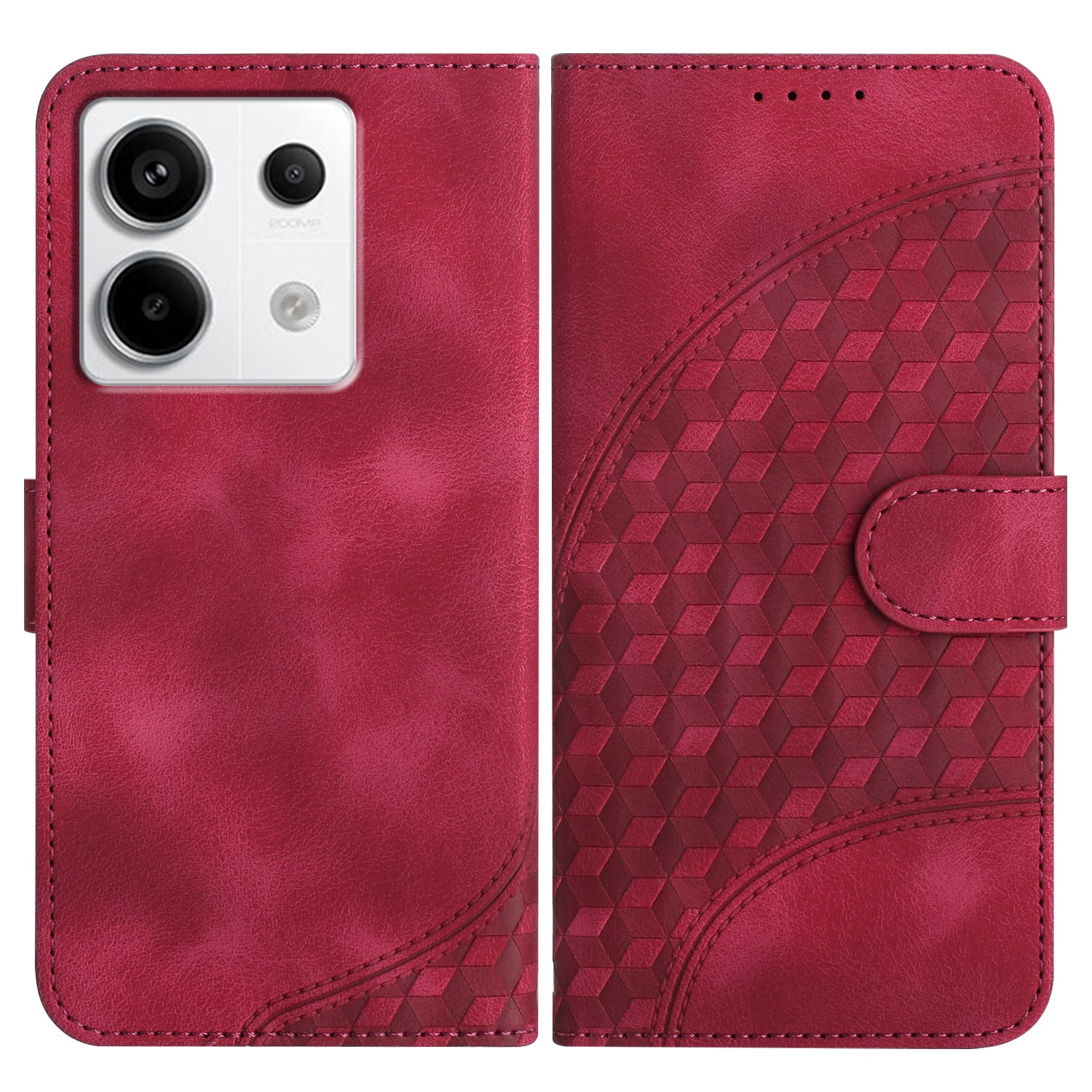 YX0060 For Xiaomi Redmi Note 13 Pro 4G / Poco M6 Pro 4G Shockproof Case Leather Elephant Head Pattern Phone Cover