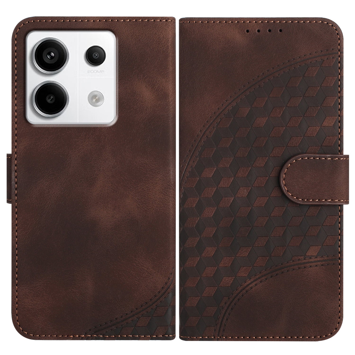 YX0060 For Xiaomi Redmi Note 13 Pro 4G / Poco M6 Pro 4G Shockproof Case Leather Elephant Head Pattern Phone Cover
