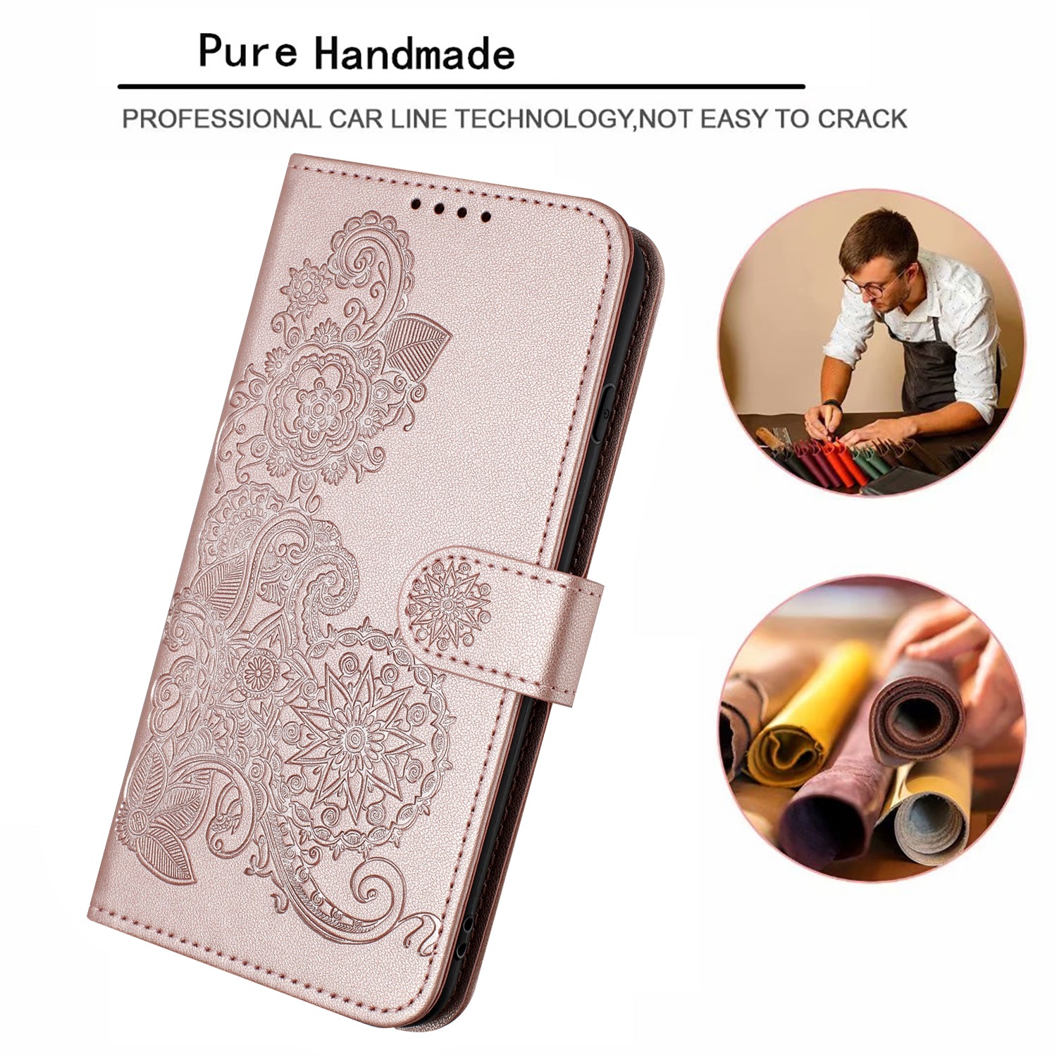 YX0050 For Xiaomi Redmi Note 13 4G Wallet Case Flower Pattern Imprinted Leather Phone Cover