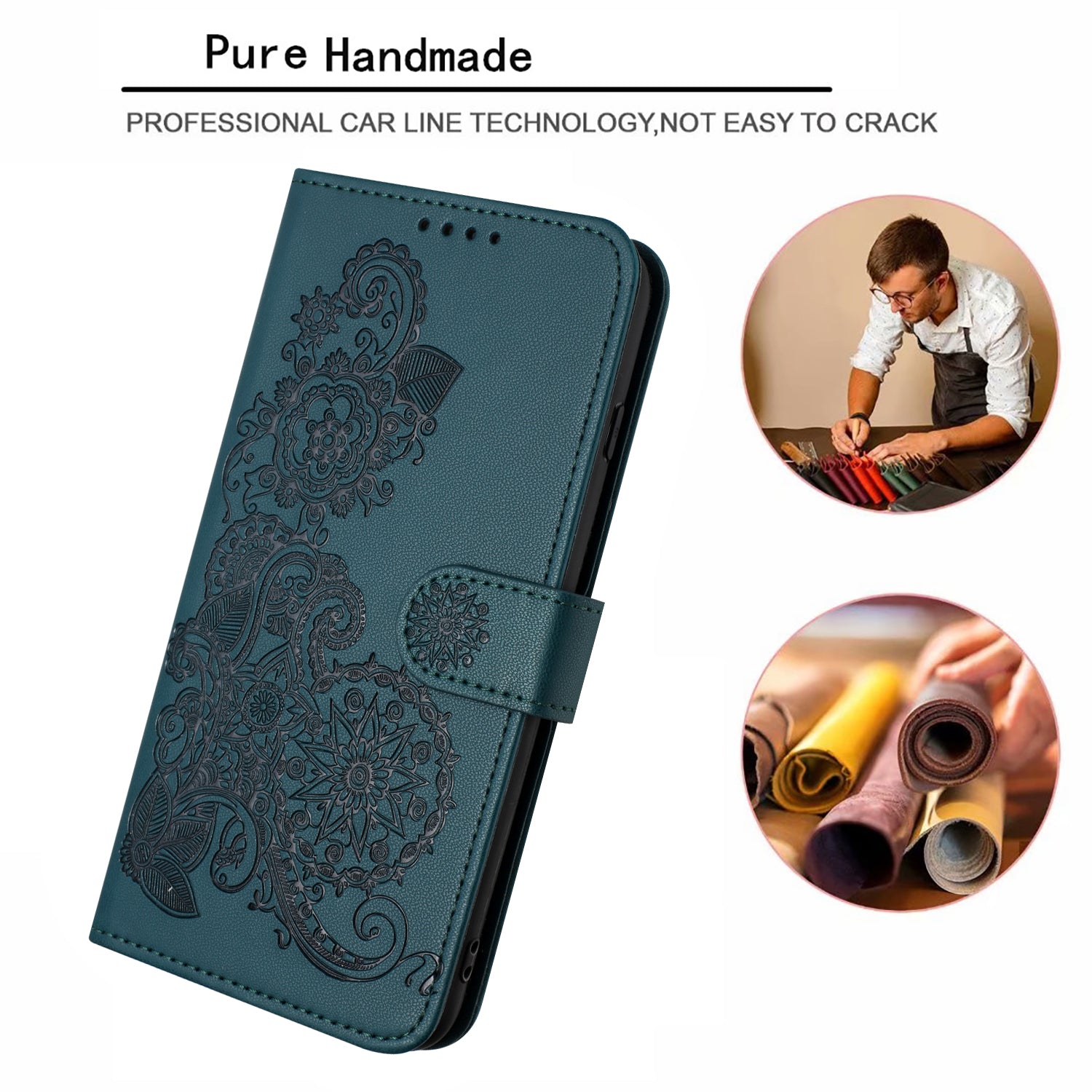 YX0050 For Google Pixel 9 Pro Wallet Phone Case Flower Pattern Imprinted Leather Flip Cover