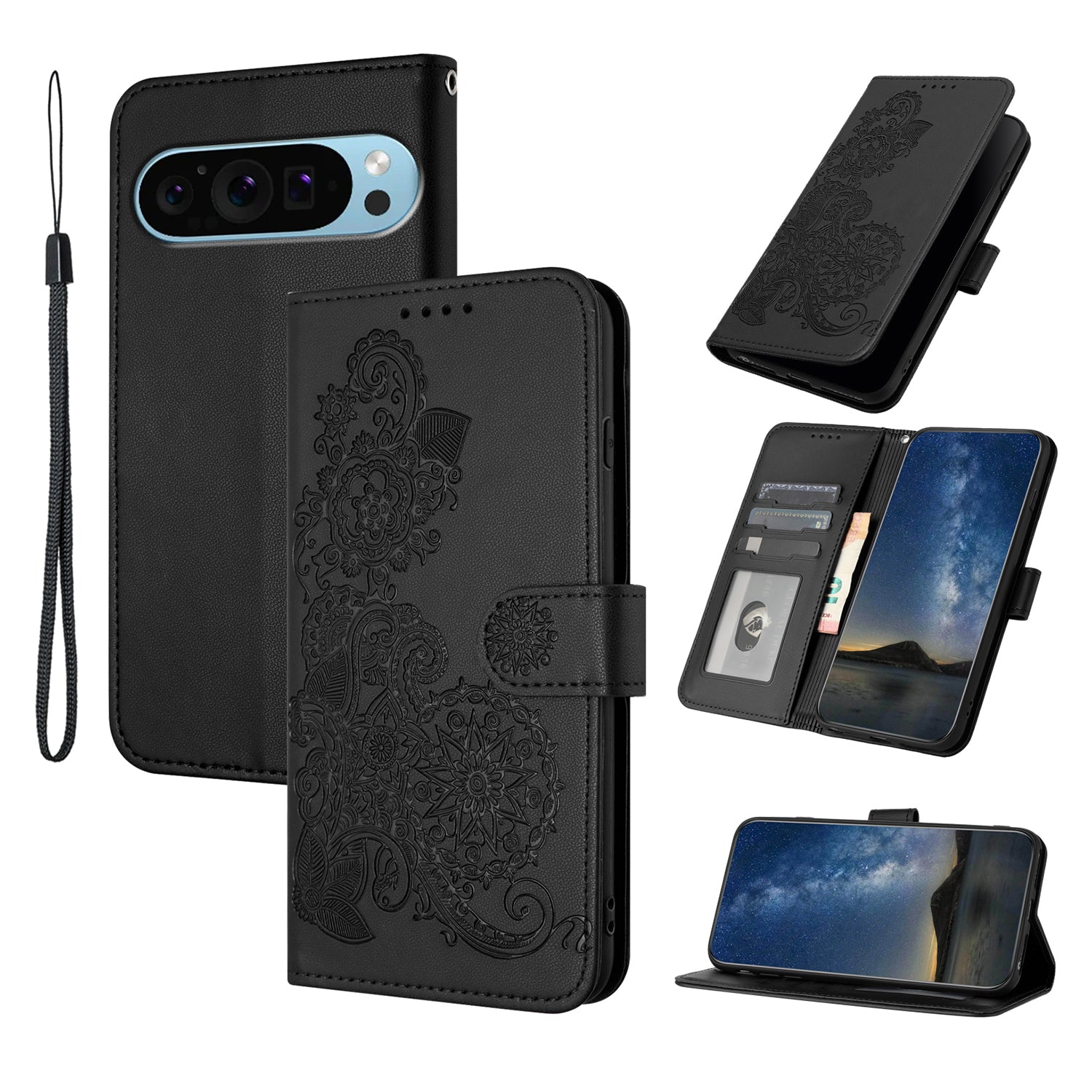 YX0050 For Google Pixel 9 Leather Case Shockproof Wallet Phone Cover