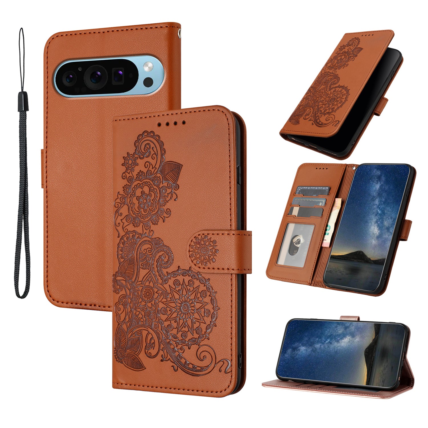 YX0050 For Google Pixel 9 Leather Case Shockproof Wallet Phone Cover