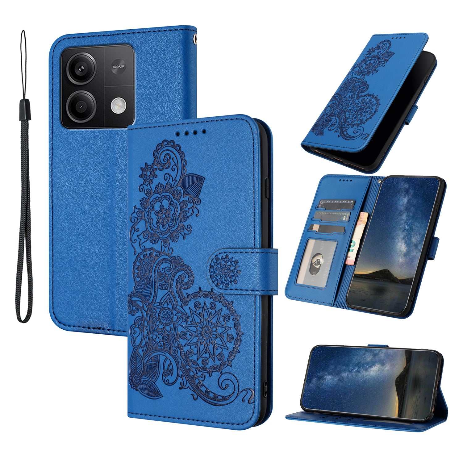 YX0050 For Xiaomi Redmi Note 13 5G Leather Case Anti-Scratch Wallet Phone Case