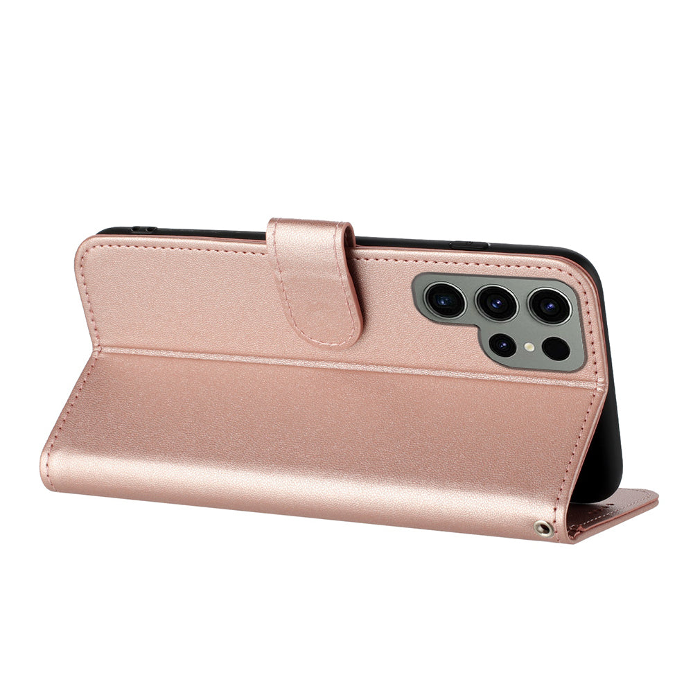 YX0050 For Samsung Galaxy S24 Ultra Phone Case Flower Pattern Imprinted Leather Cover