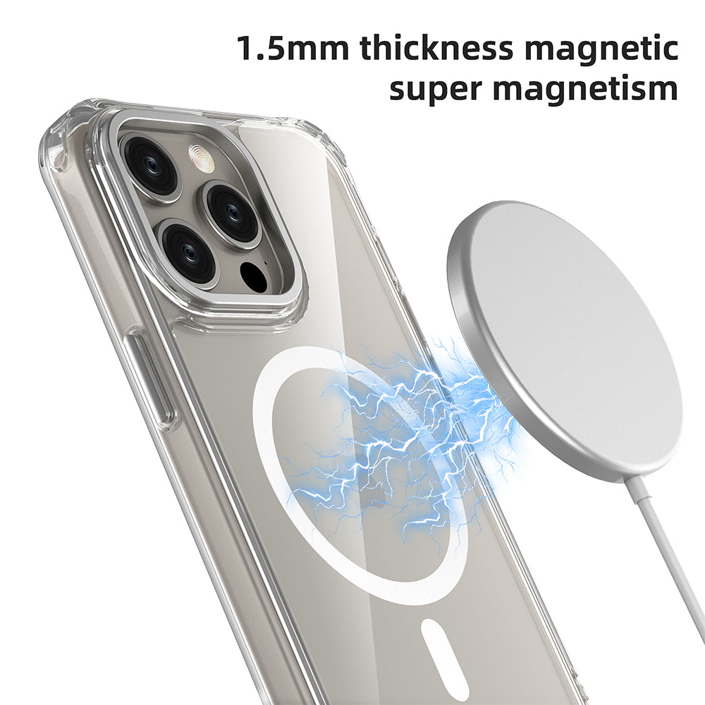 For iPhone 13 Pro Max Clear Case PC+TPU Anti-Drop Slim Phone Cover Compatible with MagSafe