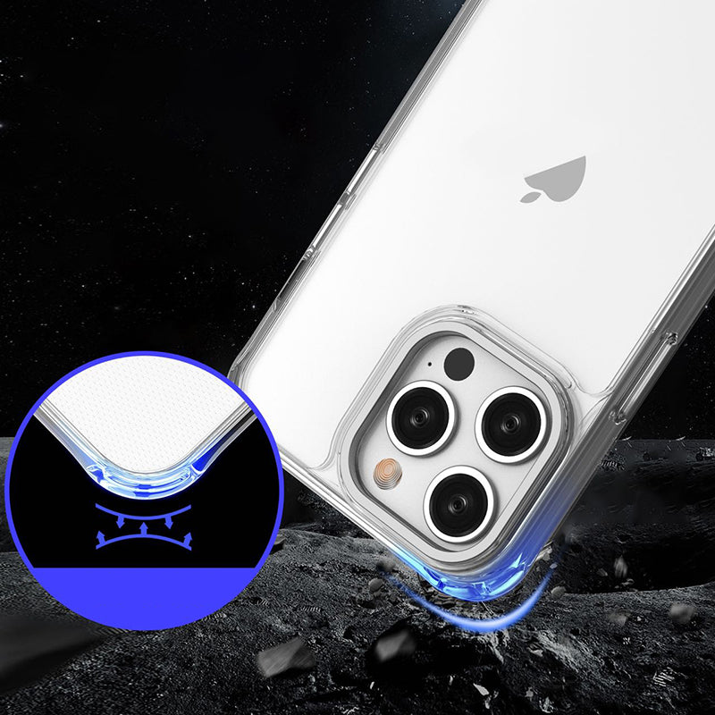 For iPhone 13 Pro Shockproof Case Anti-Scratch PC+TPU Hybrid Clear Phone Cover
