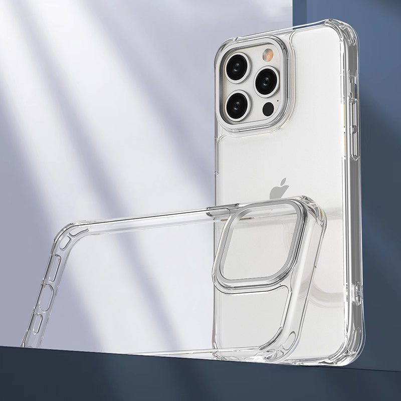 For iPhone 13 Pro Shockproof Case Anti-Scratch PC+TPU Hybrid Clear Phone Cover