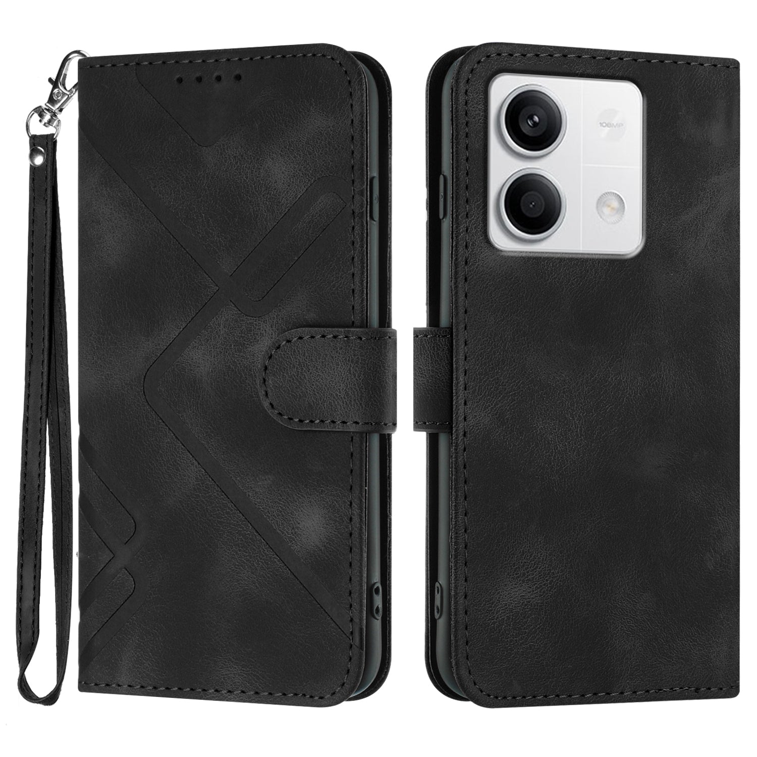 YX0040 For Xiaomi Redmi Note 13 4G Shockproof Case Imprinted Leather+TPU Stand Phone Cover