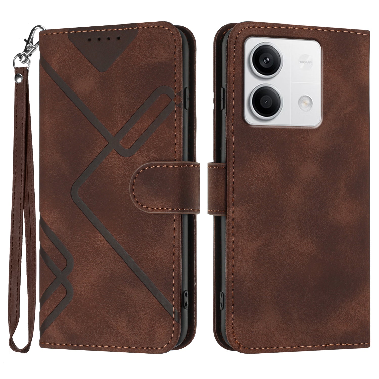 YX0040 For Xiaomi Redmi Note 13 4G Shockproof Case Imprinted Leather+TPU Stand Phone Cover