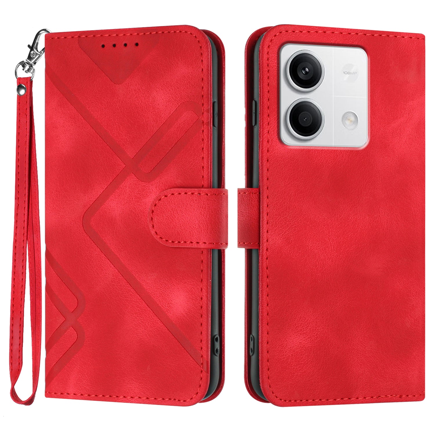 YX0040 For Xiaomi Redmi Note 13 4G Shockproof Case Imprinted Leather+TPU Stand Phone Cover