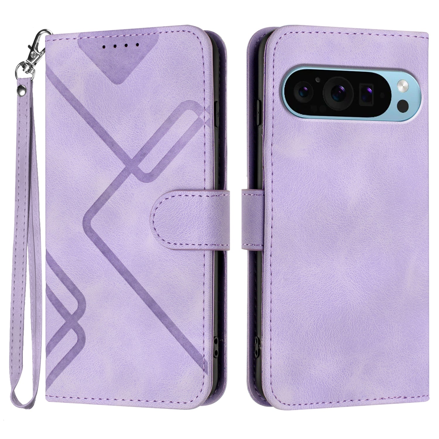 YX0040 For Google Pixel 9 Imprinted Case Leather Stand Shockproof Smart Phone Cover