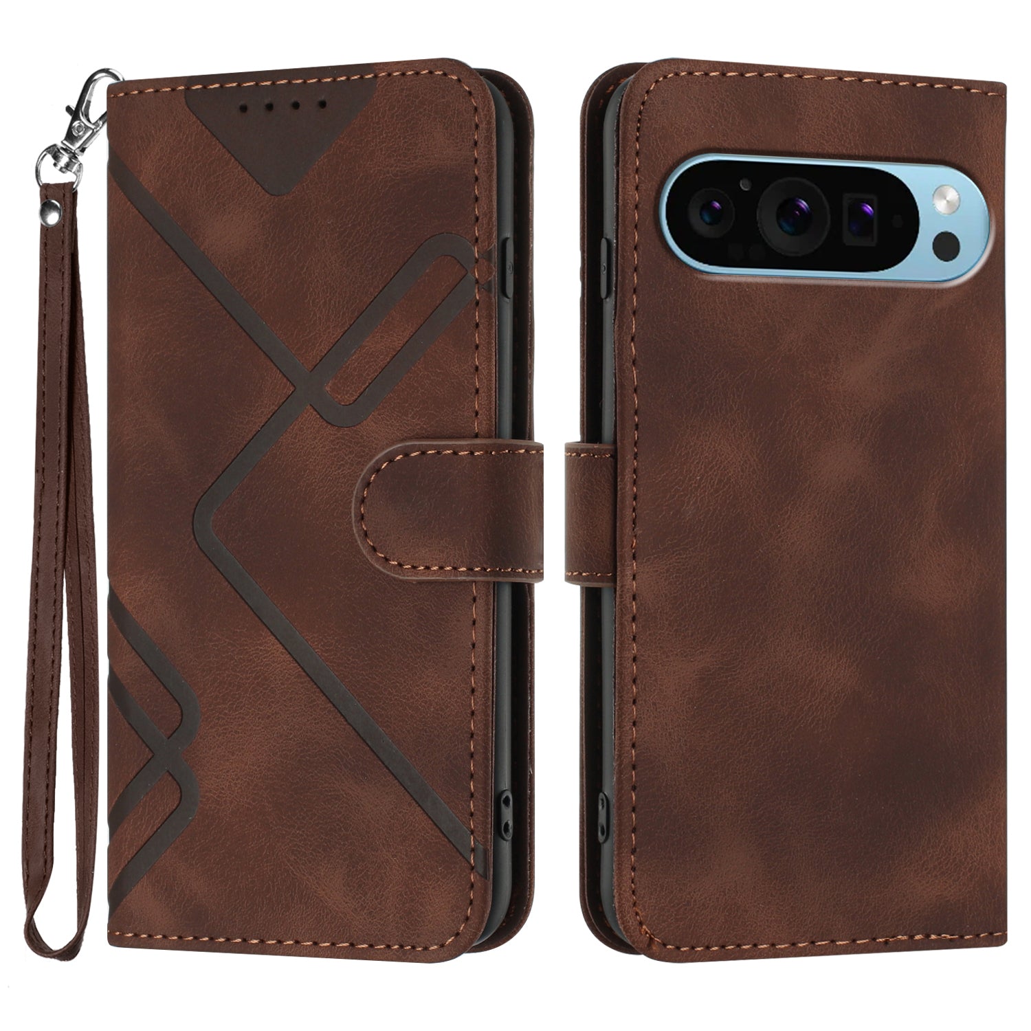 YX0040 For Google Pixel 9 Imprinted Case Leather Stand Shockproof Smart Phone Cover
