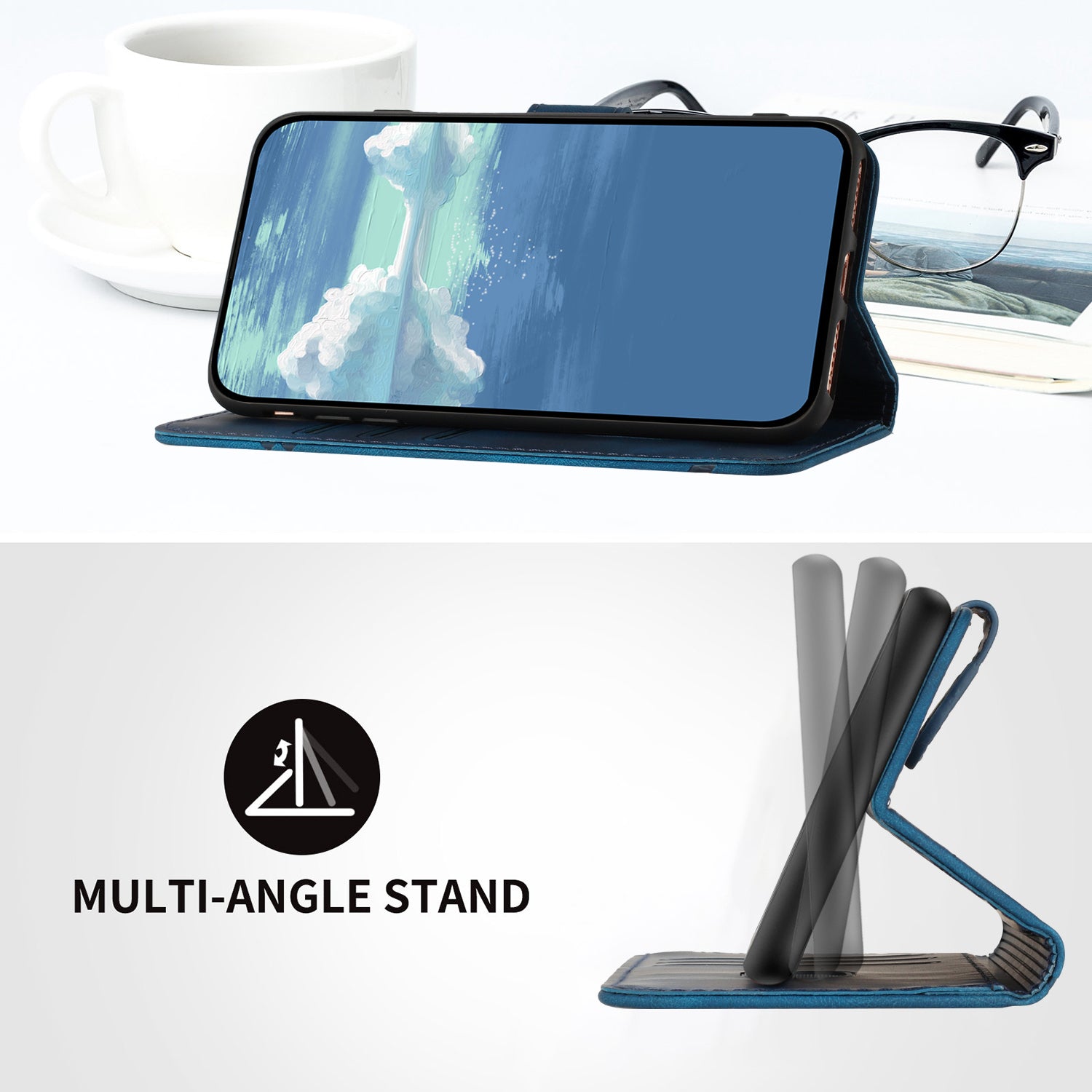 YX0040 For Xiaomi Redmi Note 13 Pro+ 5G Case PU Leather Anti-drop Flip Stand Phone Cover