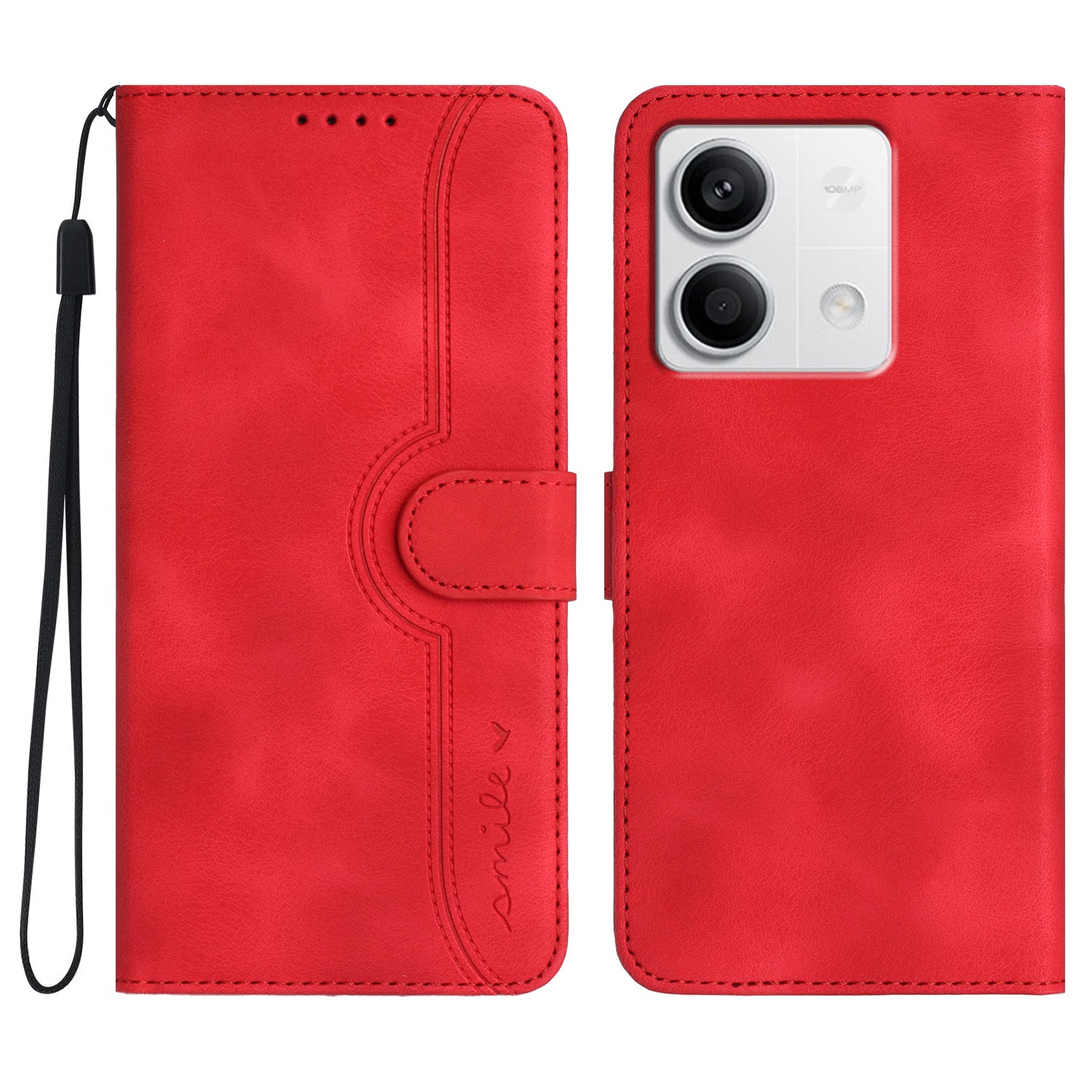 YX003 For Xiaomi Redmi Note 13 4G Case Imprinted Leather Wallet Stand Phone Cover
