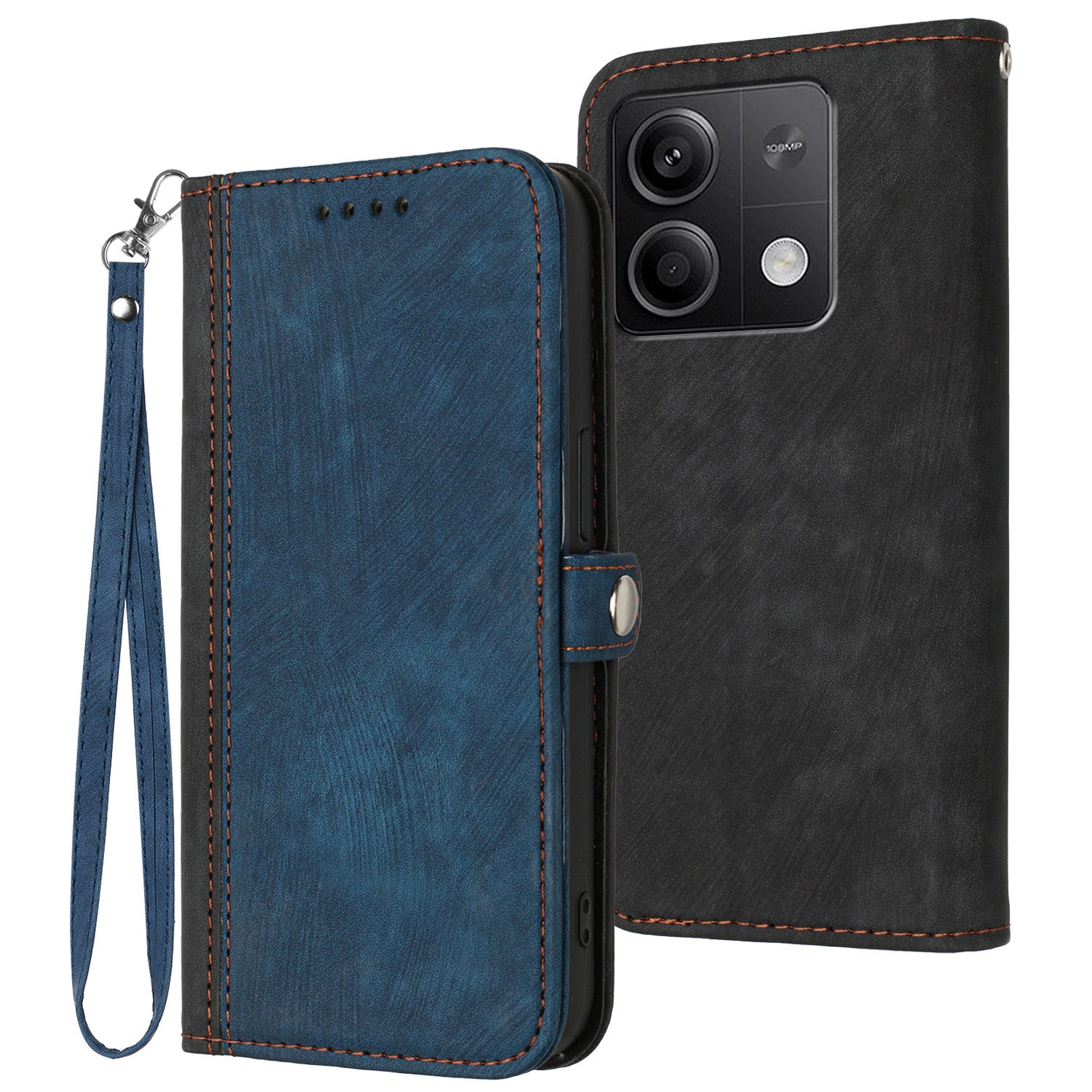 YX0020 For Xiaomi Redmi Note 13 5G Case PU Leather Shockproof Wrist Strap Phone Cover
