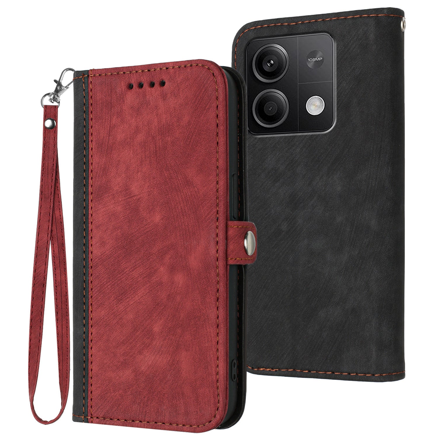 YX0020 For Xiaomi Redmi Note 13 5G Case PU Leather Shockproof Wrist Strap Phone Cover