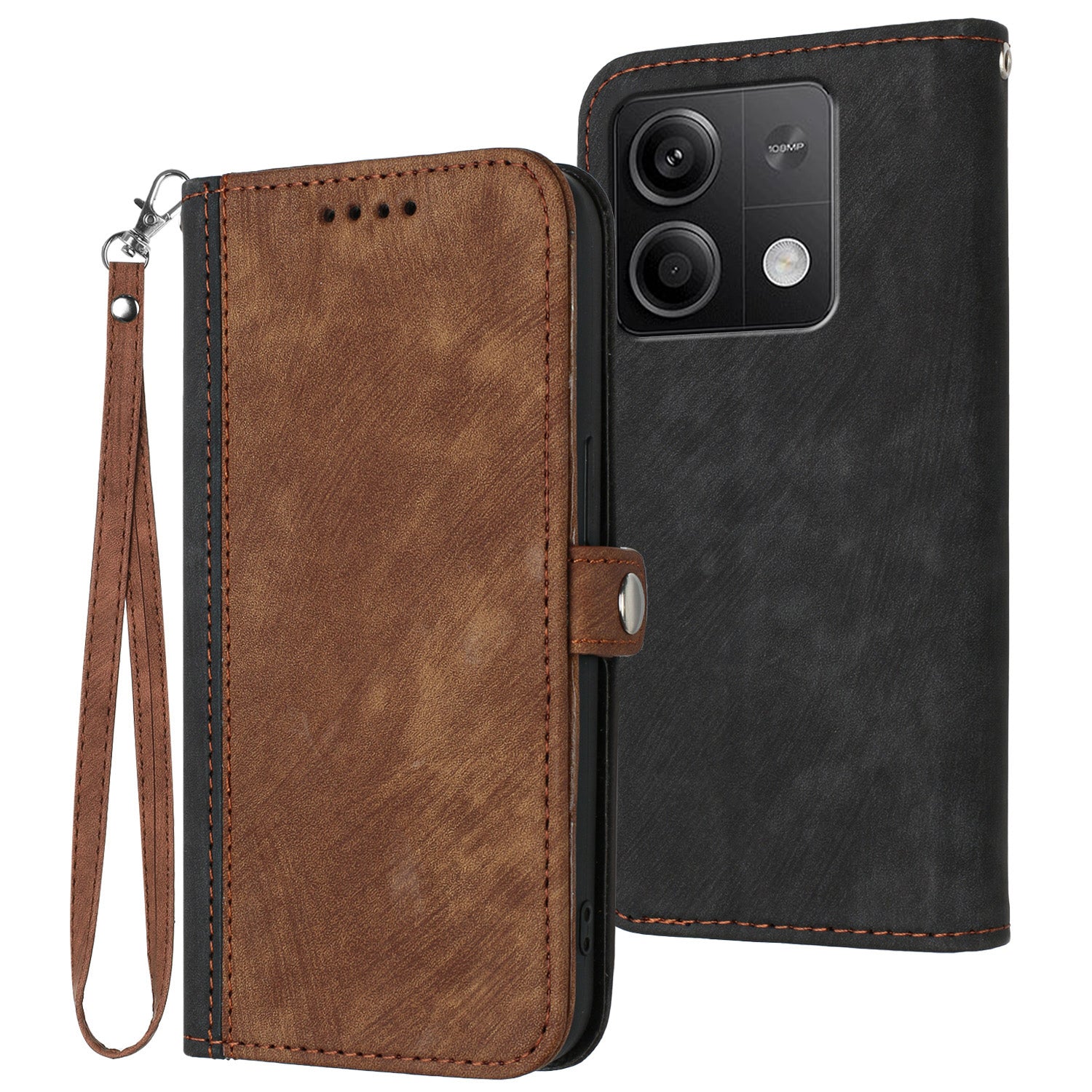 YX0020 For Xiaomi Redmi Note 13 5G Case PU Leather Shockproof Wrist Strap Phone Cover