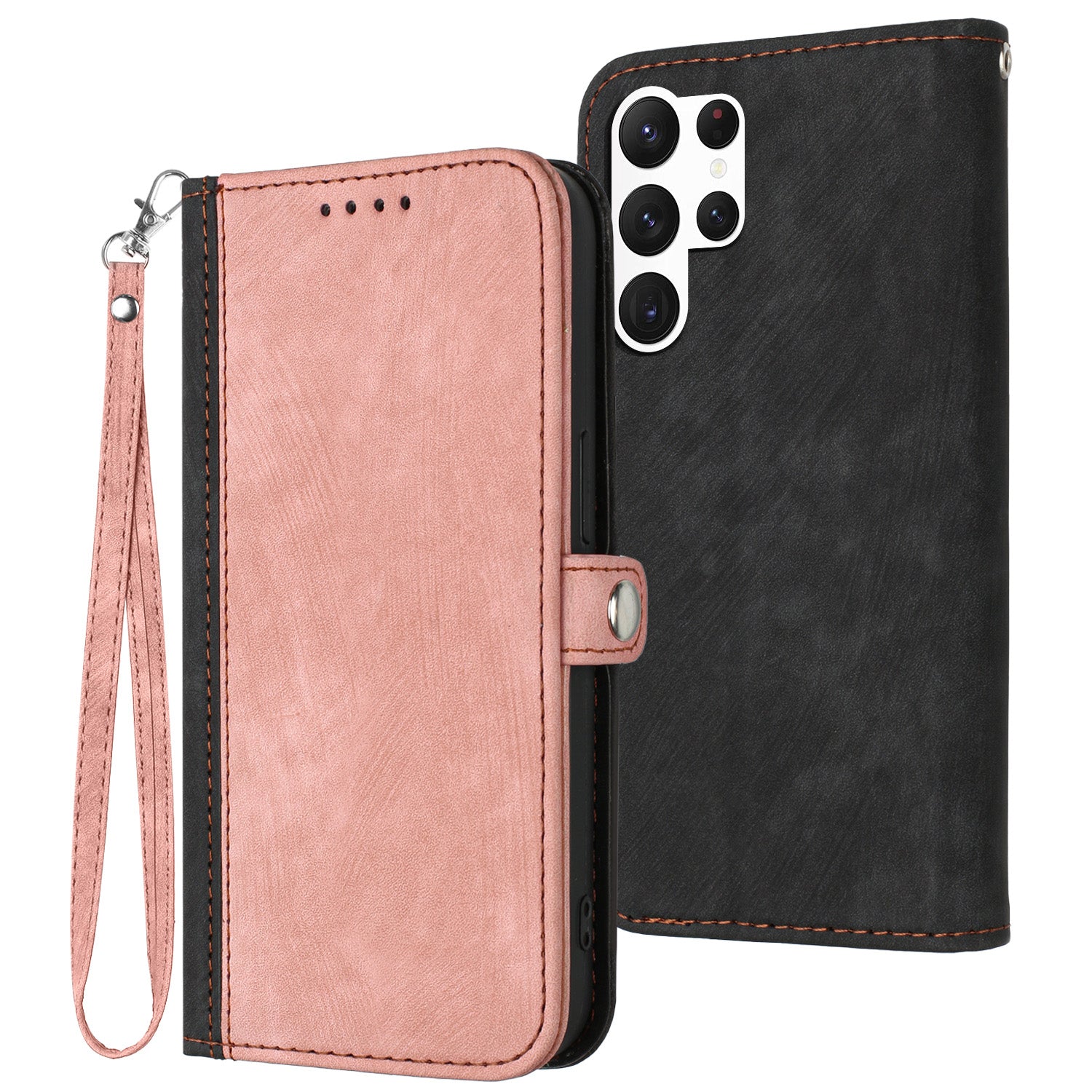 YX0020 For Samsung Galaxy S24 Ultra Case PU Leather Magnetic Closure Handbag Phone Cover