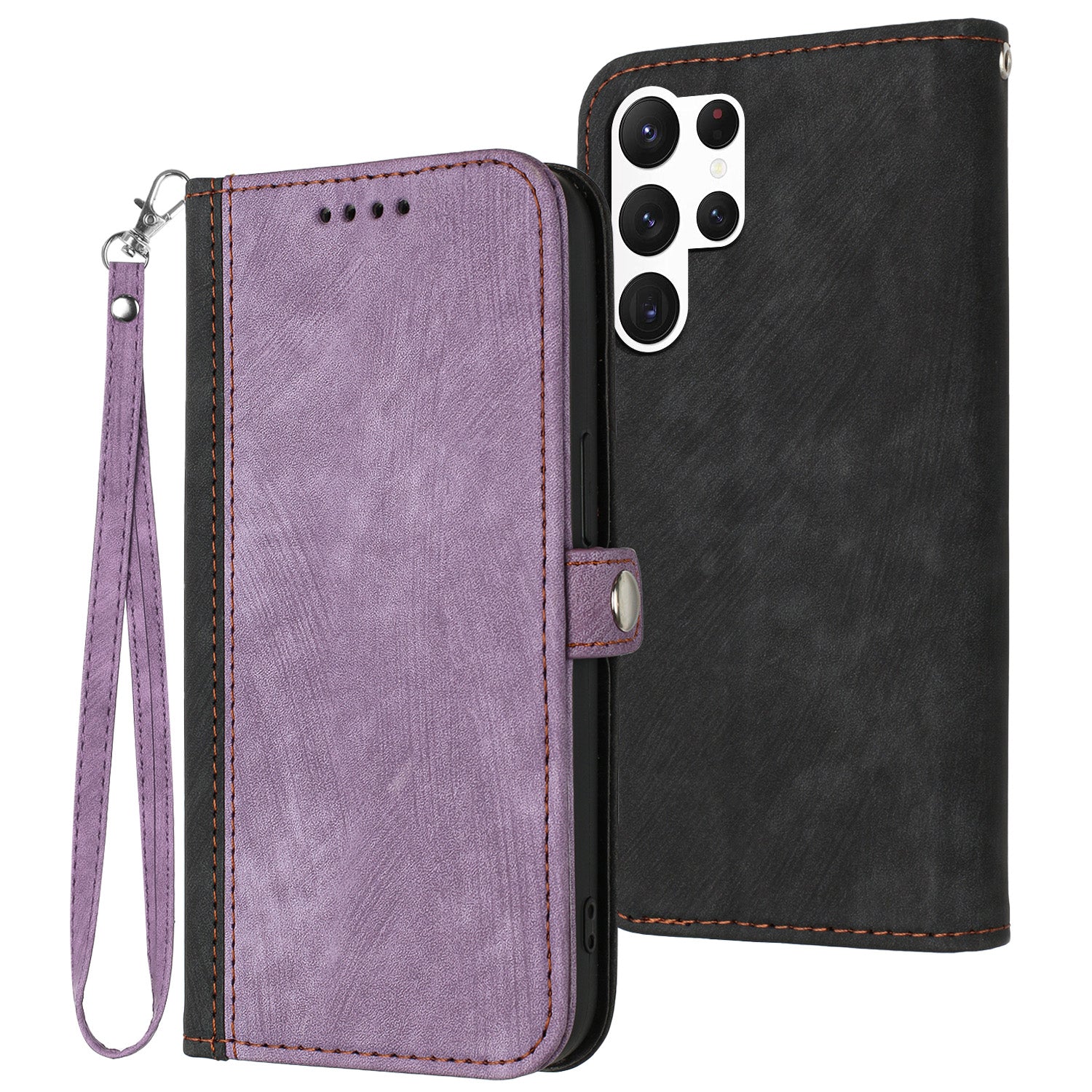 YX0020 For Samsung Galaxy S24 Ultra Case PU Leather Magnetic Closure Handbag Phone Cover