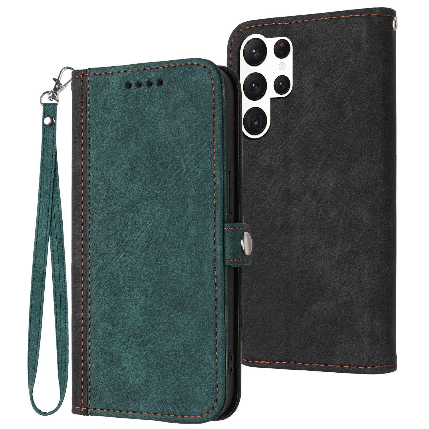YX0020 For Samsung Galaxy S24 Ultra Case PU Leather Magnetic Closure Handbag Phone Cover