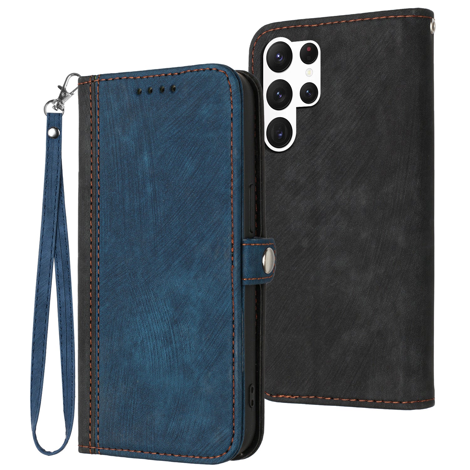 YX0020 For Samsung Galaxy S24 Ultra Case PU Leather Magnetic Closure Handbag Phone Cover
