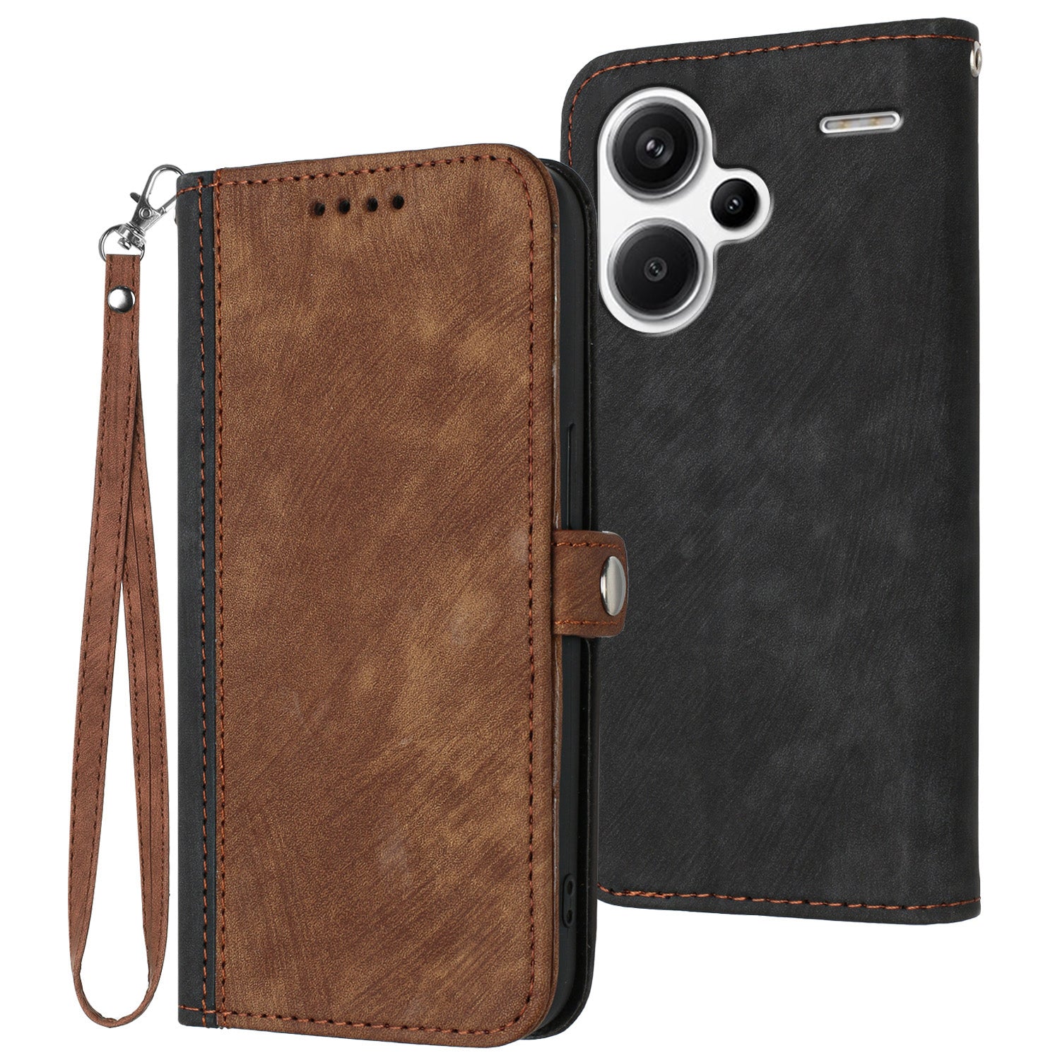YX0020 For Xiaomi Redmi Note 13 Pro+ 5G Wallet Phone Case PU Leather Folio Flip Cover with Strap