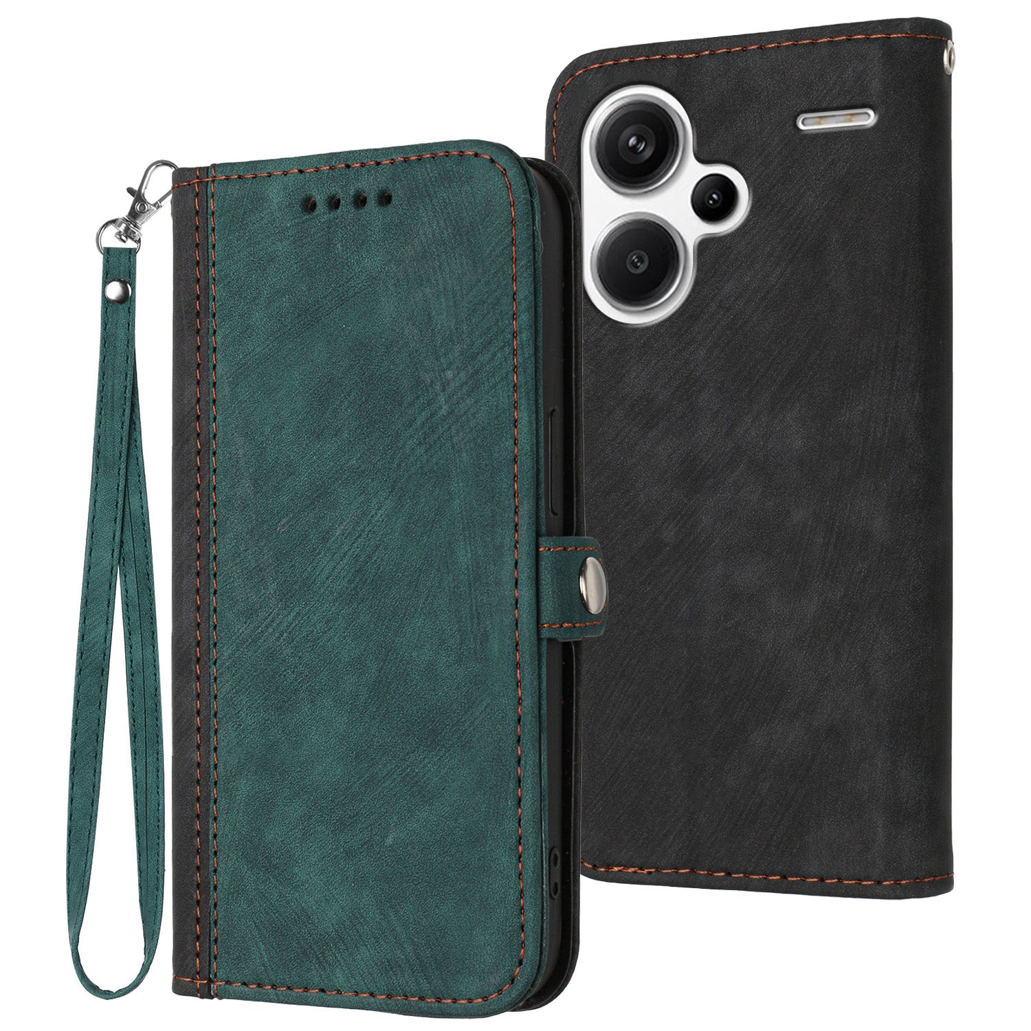 YX0020 For Xiaomi Redmi Note 13 Pro+ 5G Wallet Phone Case PU Leather Folio Flip Cover with Strap