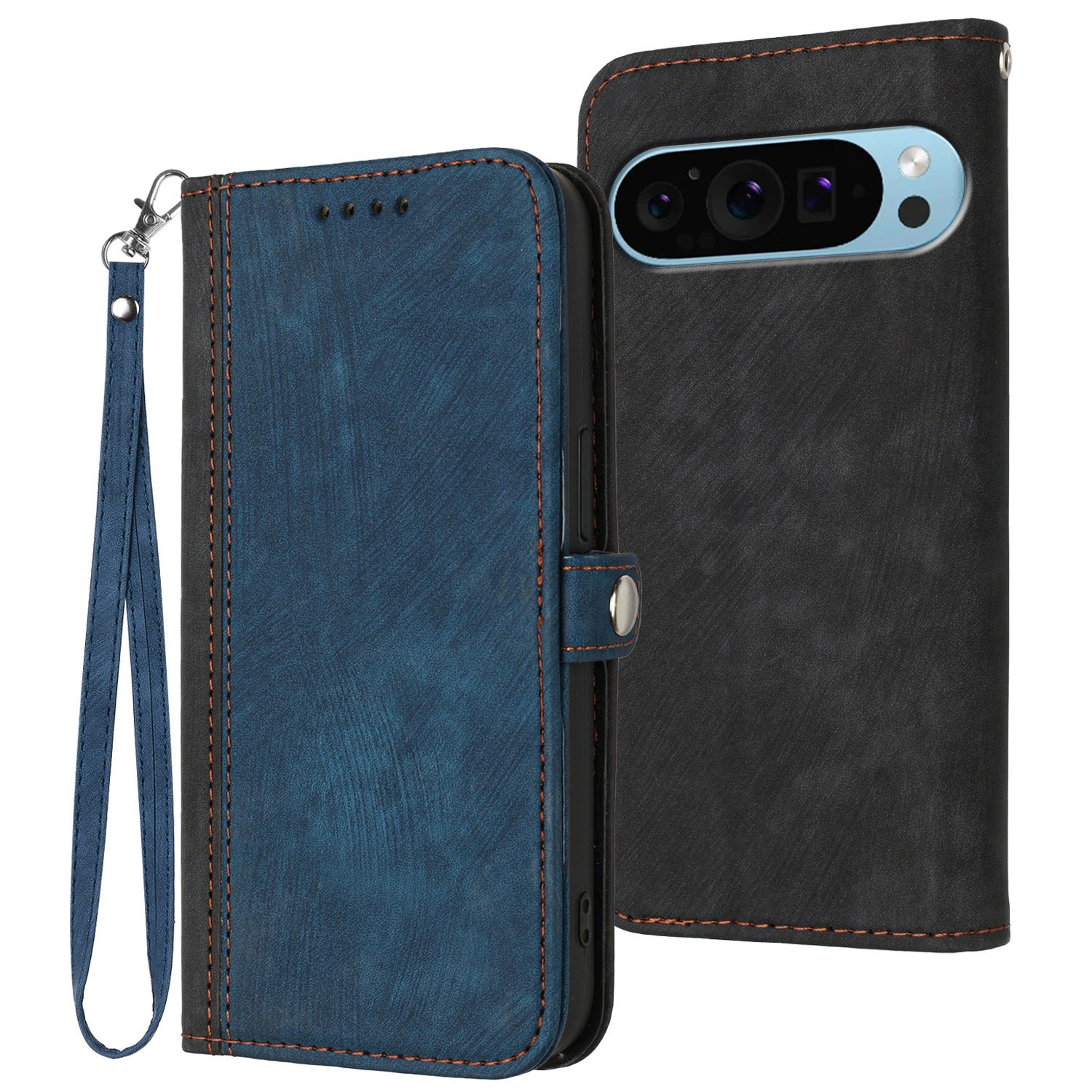 YX0020 For Google Pixel 9 Pro Protective Case PU Leather Wallet Phone Cover with Strap