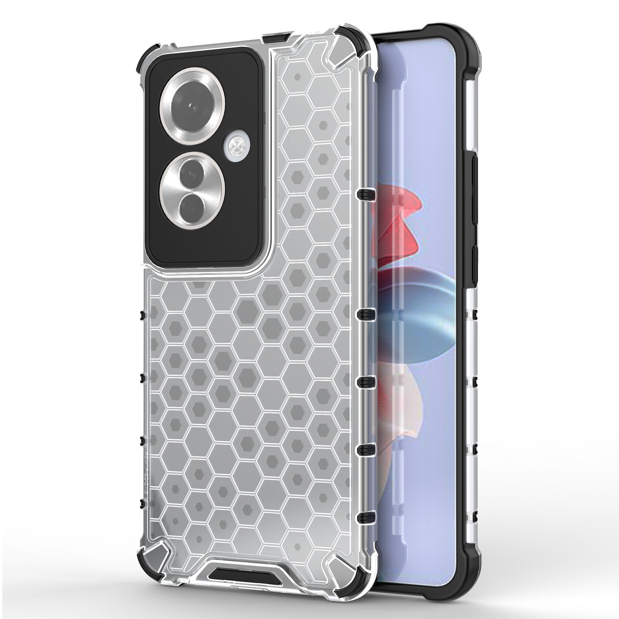 For Oppo Reno11 F 5G Phone Cover Honeycomb Design Shock-Absorbent Back Case