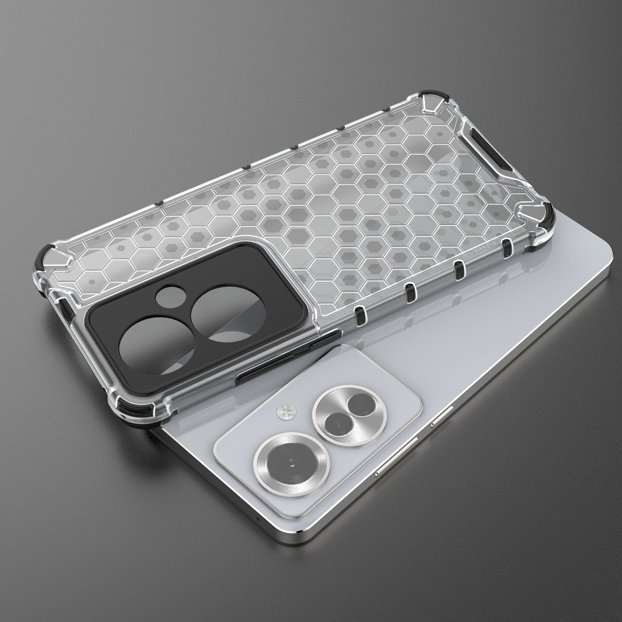 For Oppo Reno11 F 5G Phone Cover Honeycomb Design Shock-Absorbent Back Case