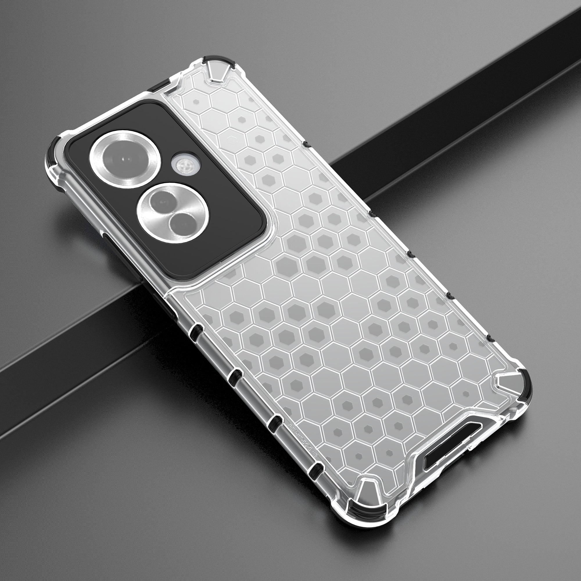 For Oppo Reno11 F 5G Phone Cover Honeycomb Design Shock-Absorbent Back Case
