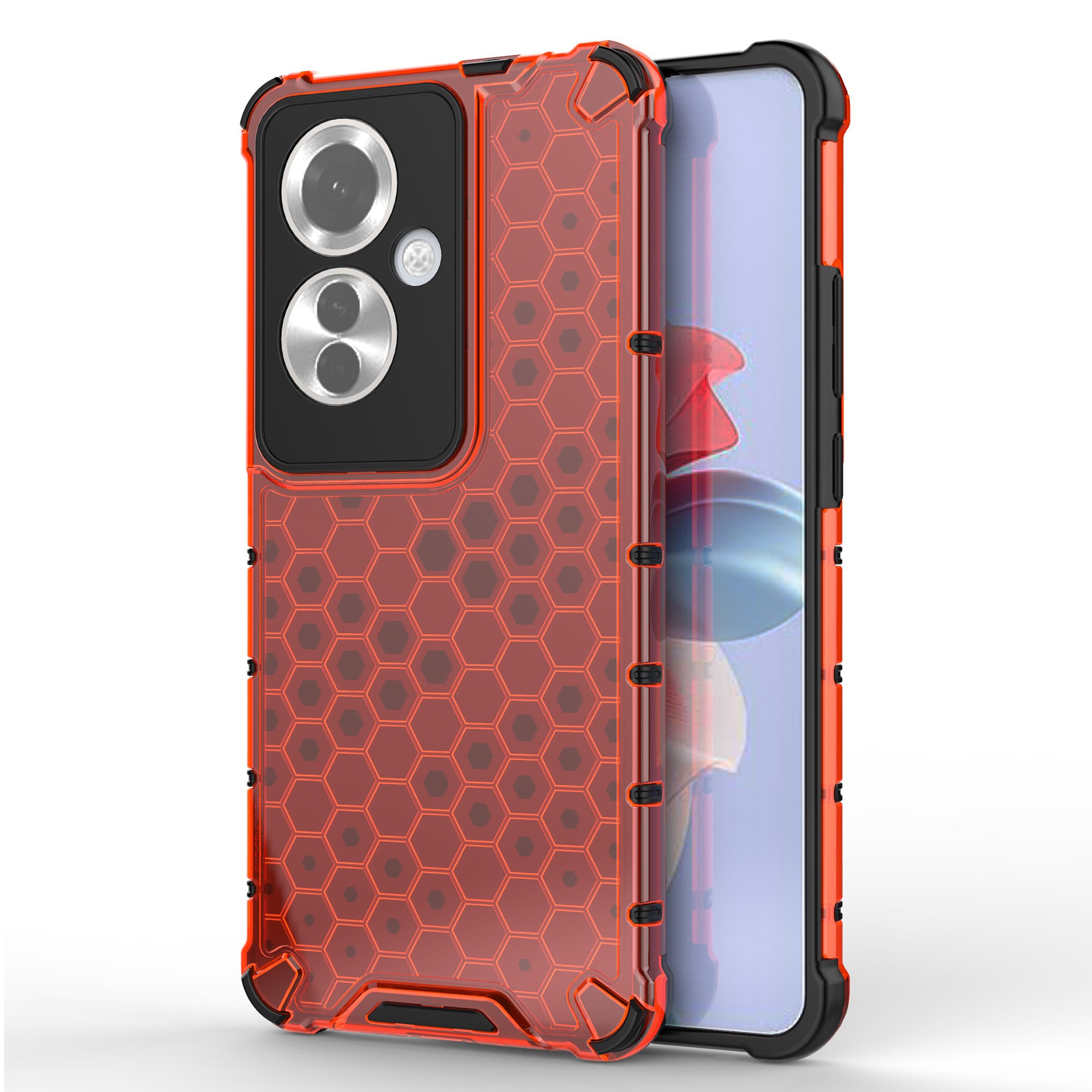 For Oppo Reno11 F 5G Phone Cover Honeycomb Design Shock-Absorbent Back Case