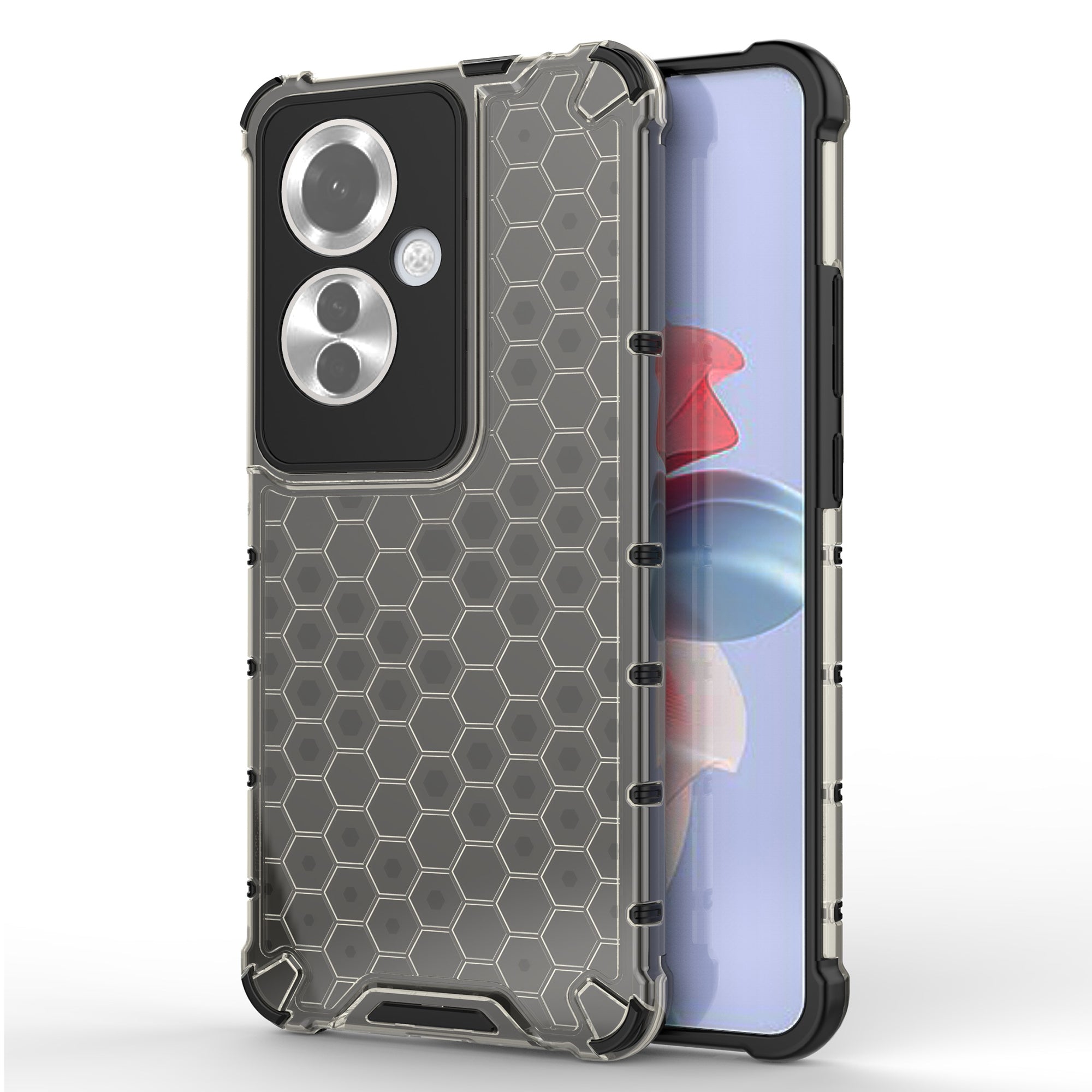 For Oppo Reno11 F 5G Phone Cover Honeycomb Design Shock-Absorbent Back Case