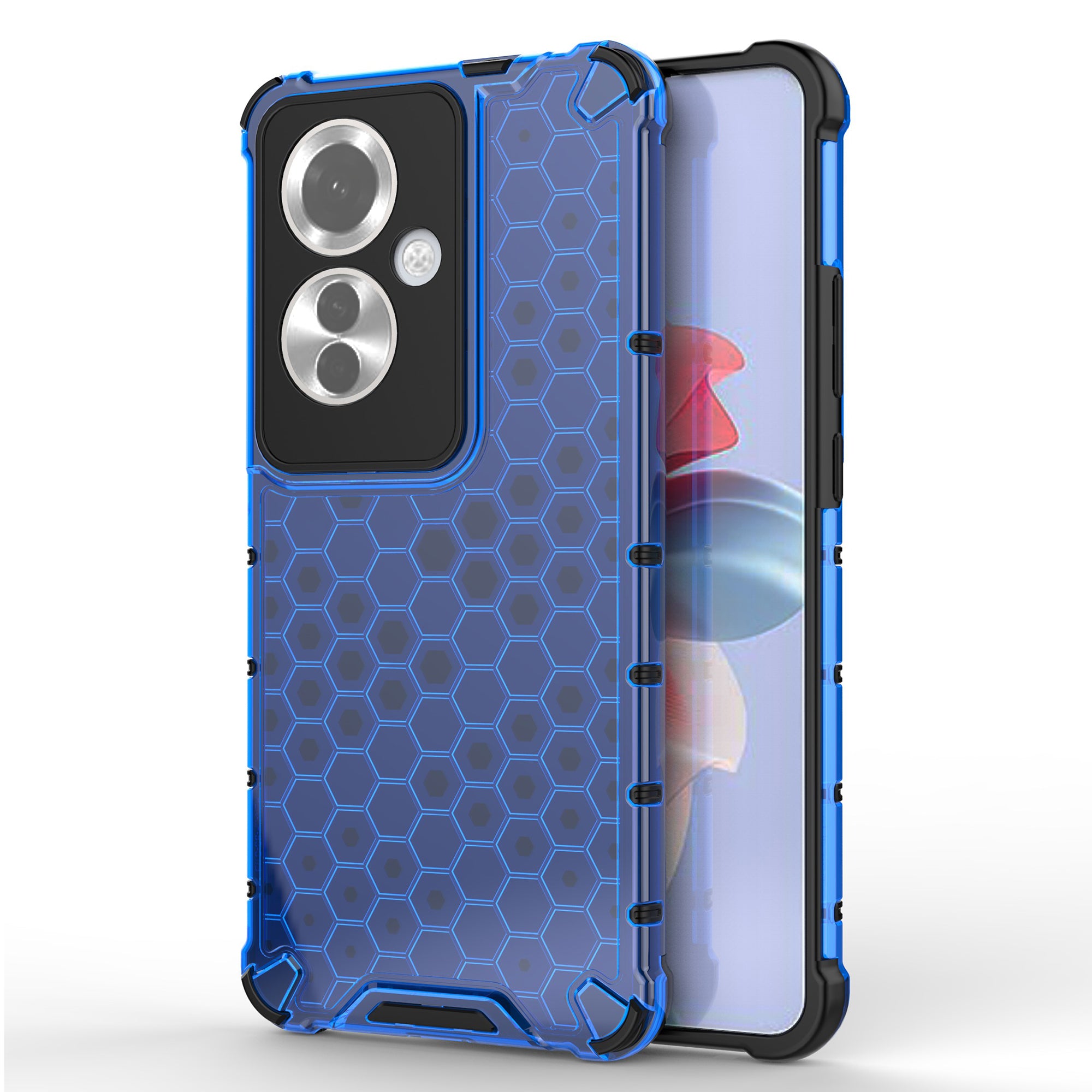 For Oppo Reno11 F 5G Phone Cover Honeycomb Design Shock-Absorbent Back Case
