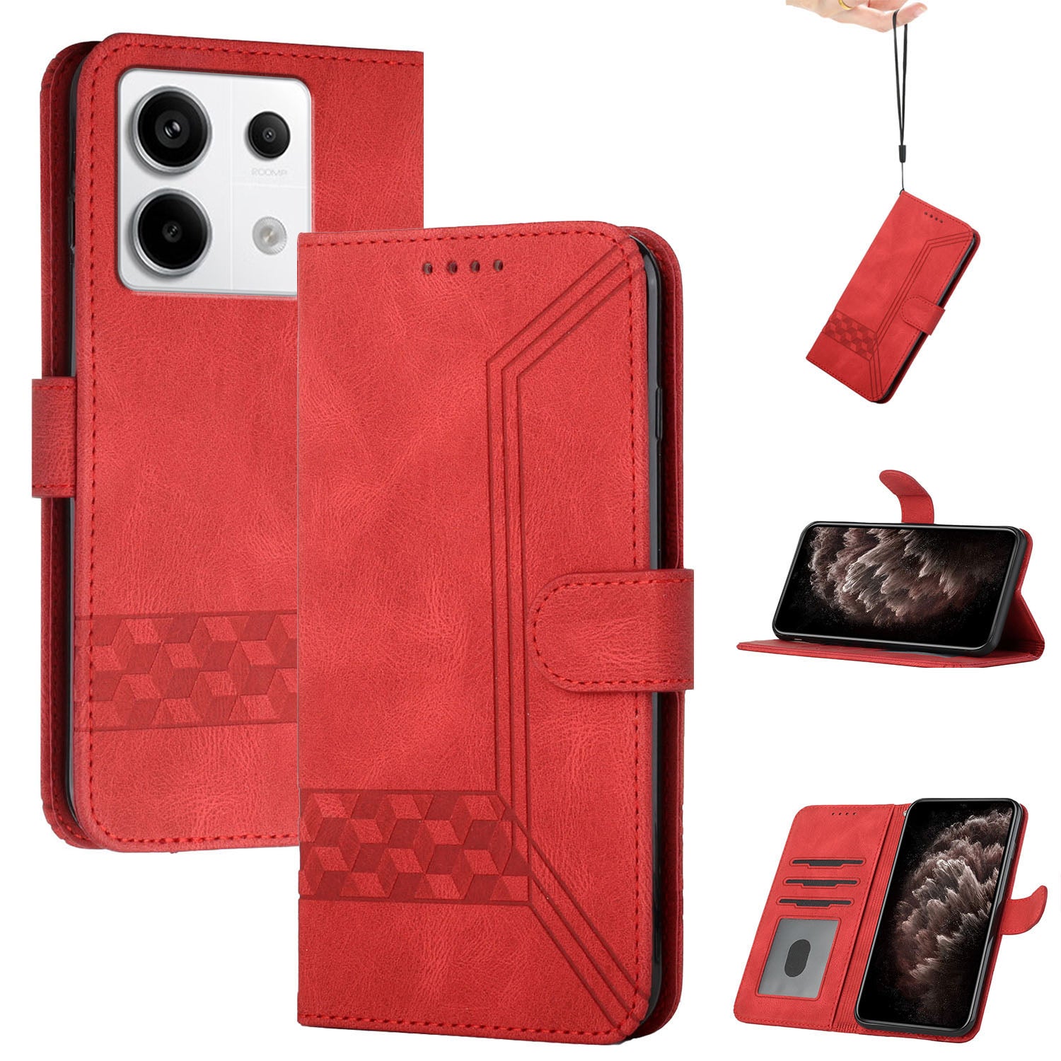 YX0010 Series for Xiaomi Redmi Note 13 Pro 5G / Poco X6 5G Magnetic Phone Case Imprinted Stand Cover