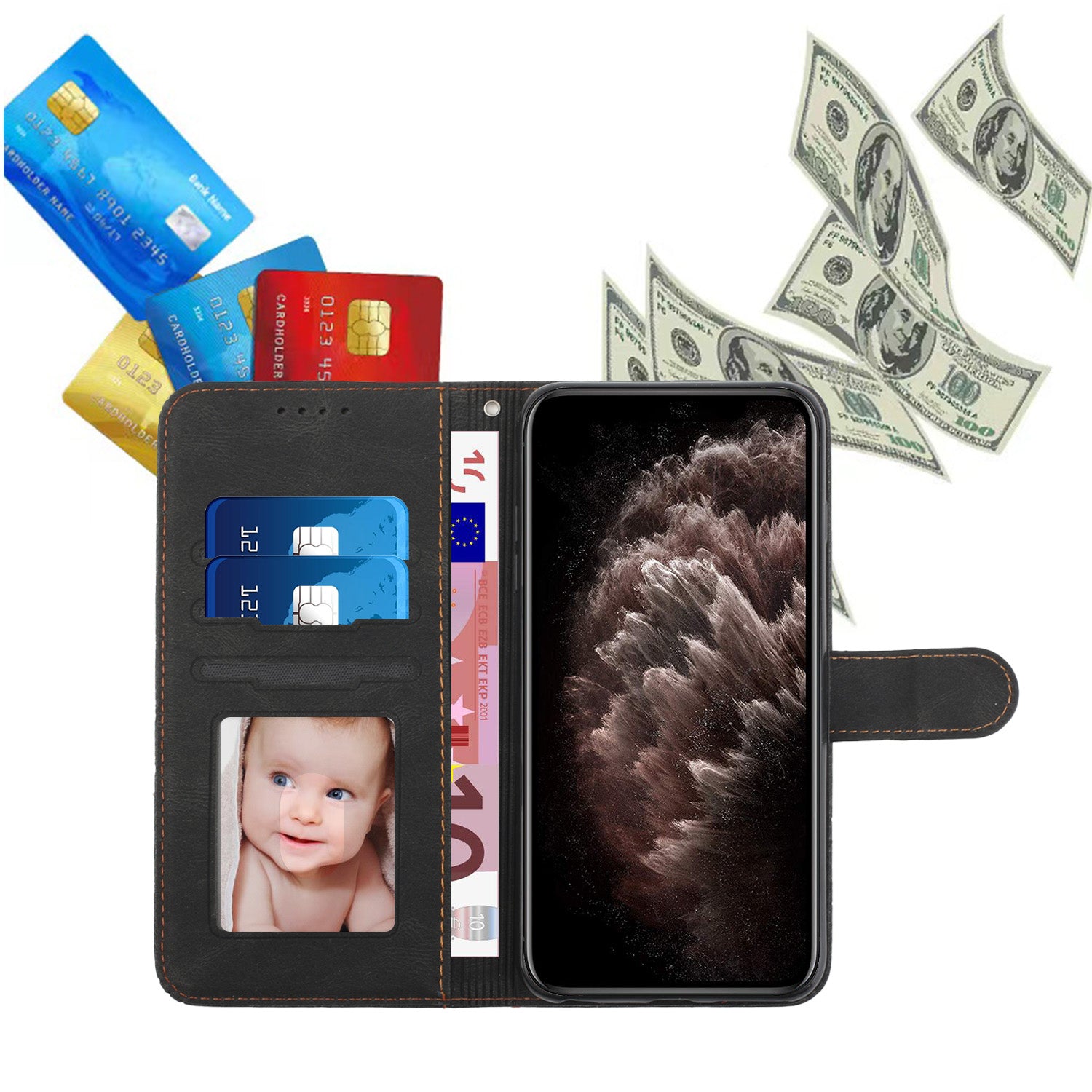 YX0010 Series for Xiaomi Redmi Note 13 Pro 4G / Poco M6 Pro 4G Cell Phone Case PU Leather Folding Stand Cover