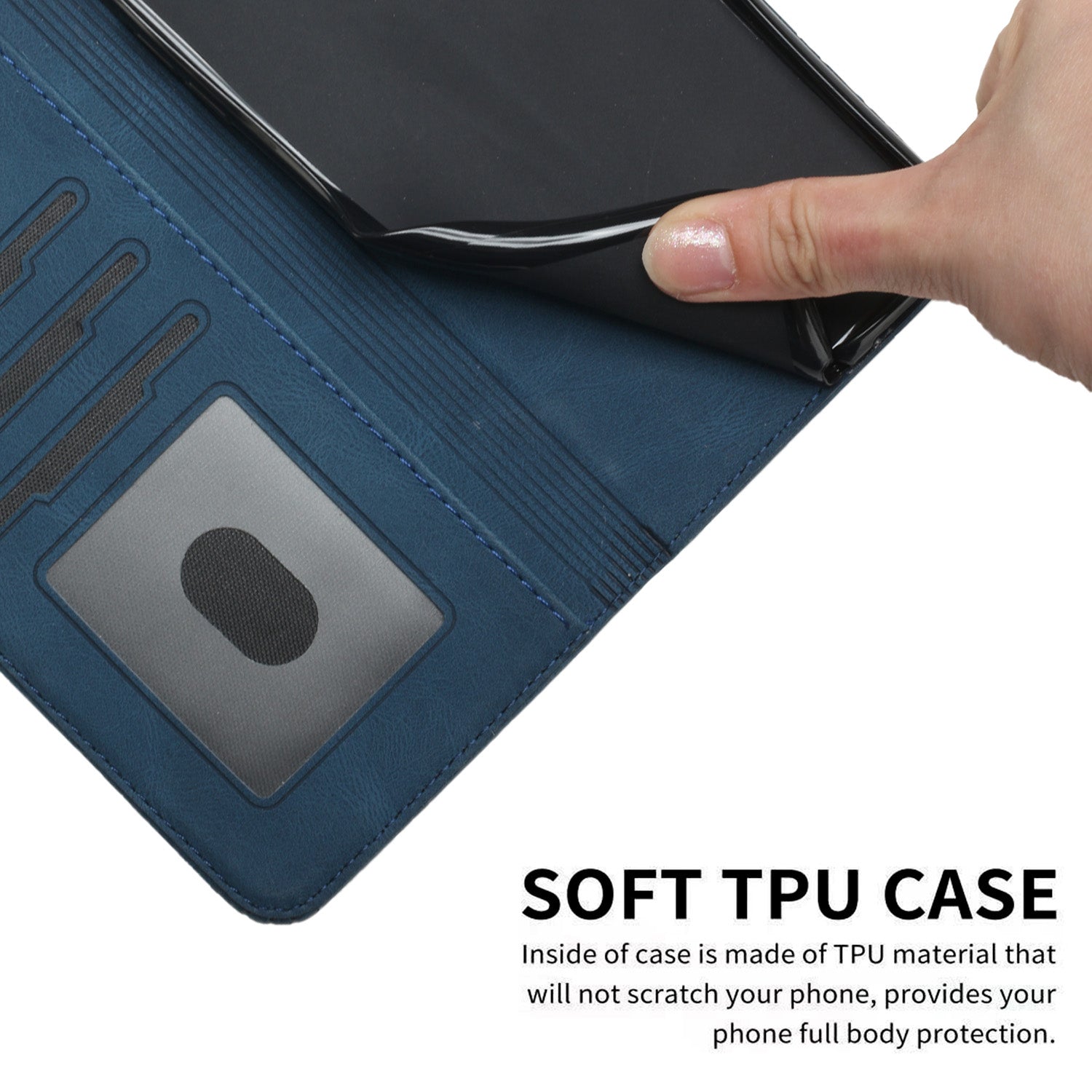 YX0010 Series for Google Pixel 9 Pro Phone Cover Imprinted Wallet Bump Proof Case with Wrist Strap