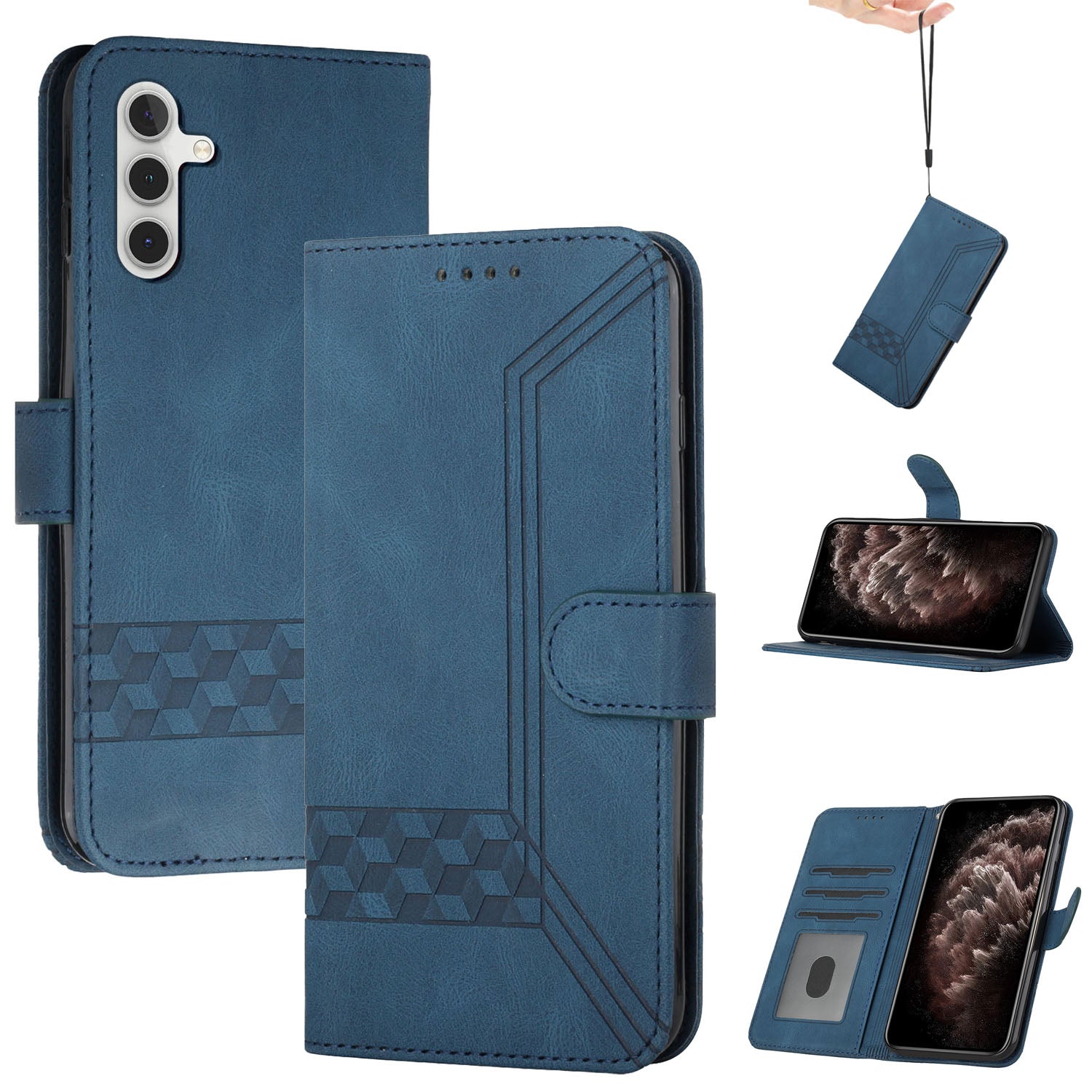 YX0010 Series for Samsung Galaxy S23 FE Magnetic Phone Case Shockproof Leather Wallet Cover