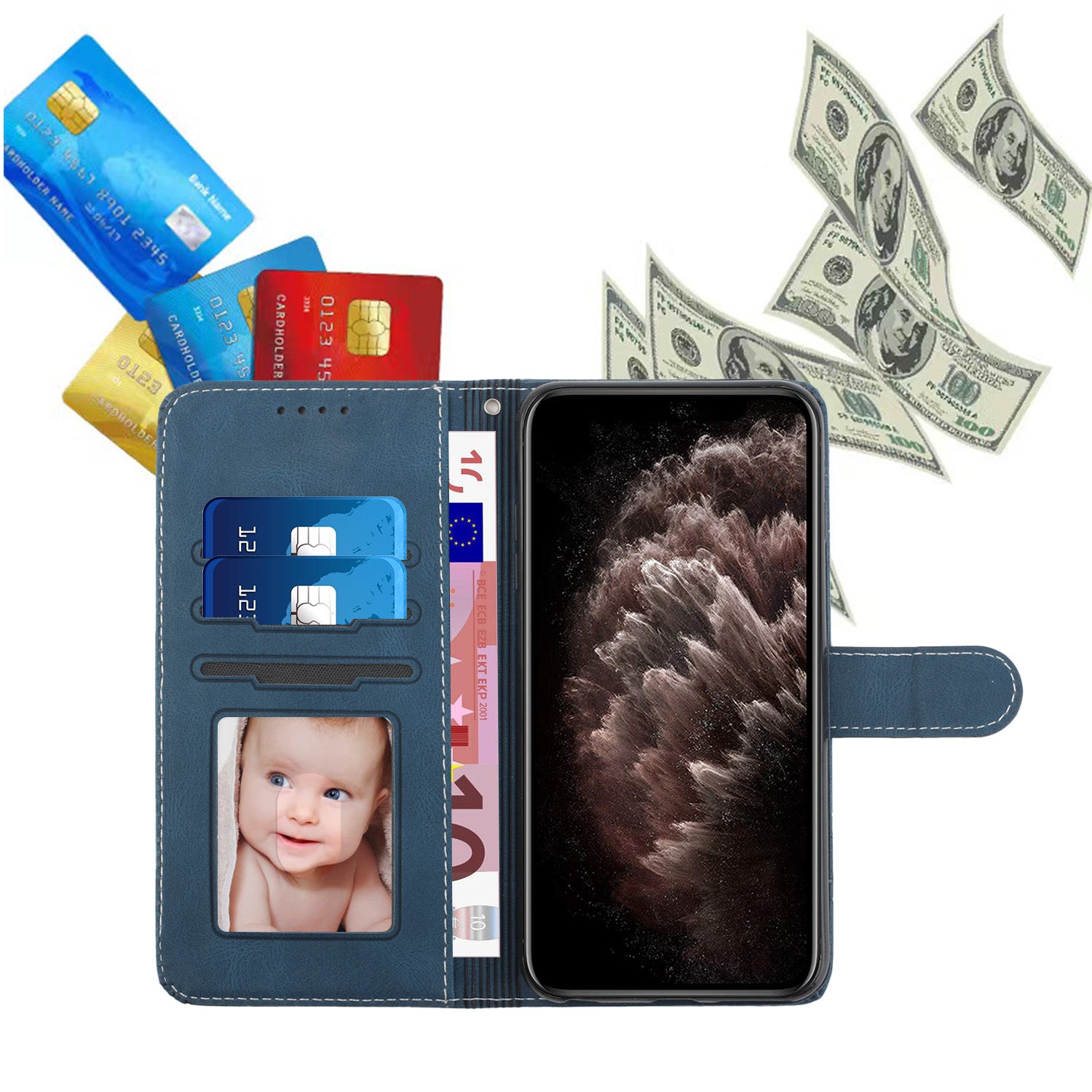 YX0010 Series Phone Stand Case for Google Pixel 9 PU Leather Cell Phone Cover PU Leather Wallet