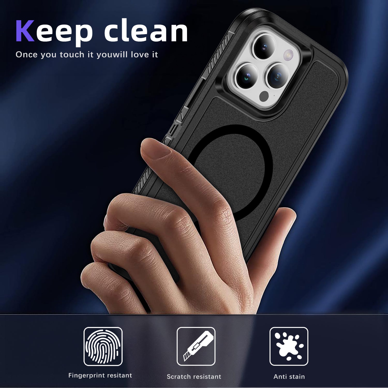 For iPhone 14 Pro Max Case Matte TPU+PC Back Phone Shell Compatible with MagSafe