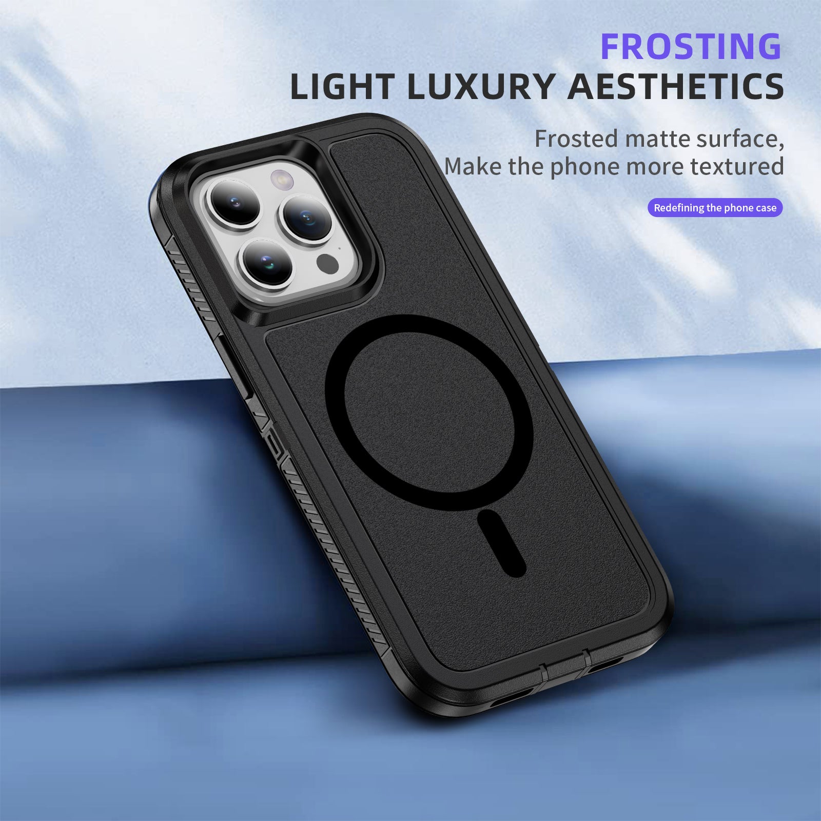 For iPhone 14 Pro Max Case Matte TPU+PC Back Phone Shell Compatible with MagSafe