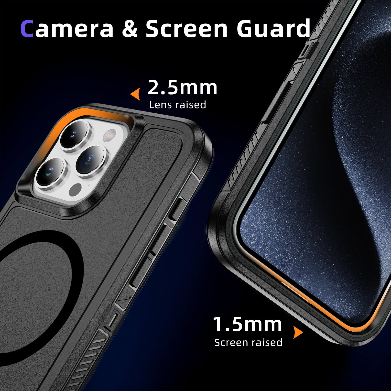 For iPhone 13 Pro 6.1 inch Frosted Case TPU+PC Non-Slip Phone Cover Compatible with MagSafe