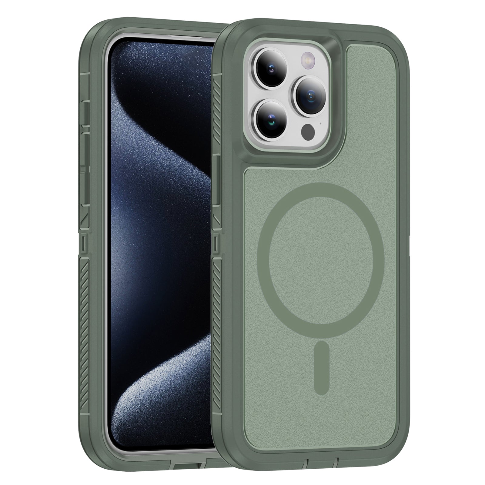 For iPhone 13 Pro 6.1 inch Frosted Case TPU+PC Non-Slip Phone Cover Compatible with MagSafe