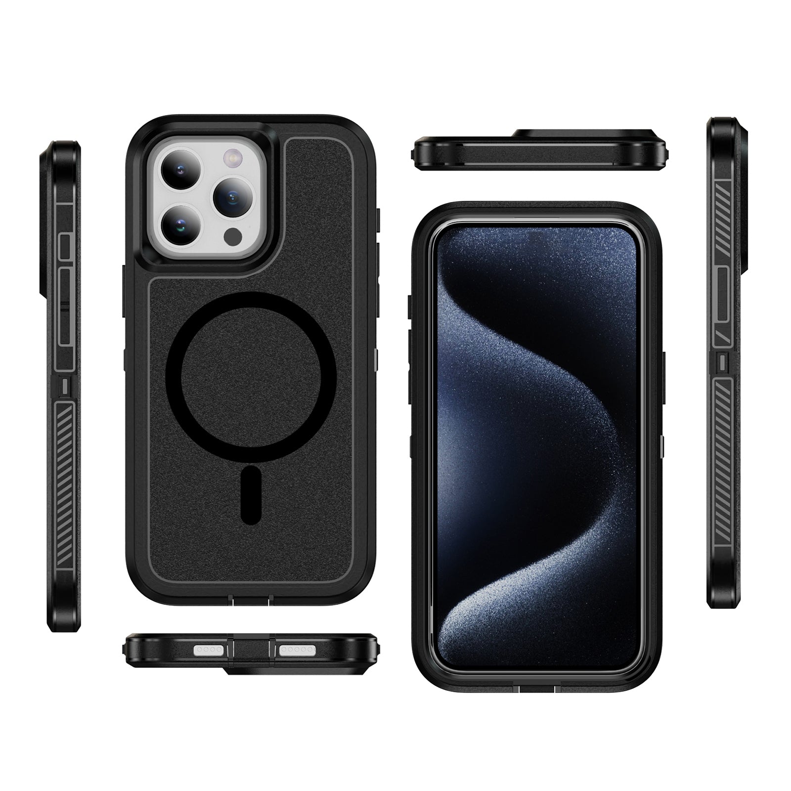 For iPhone 13 Pro Max 6.7 inch Magnetic Case Matte TPU+PC Back Cover Compatible with MagSafe